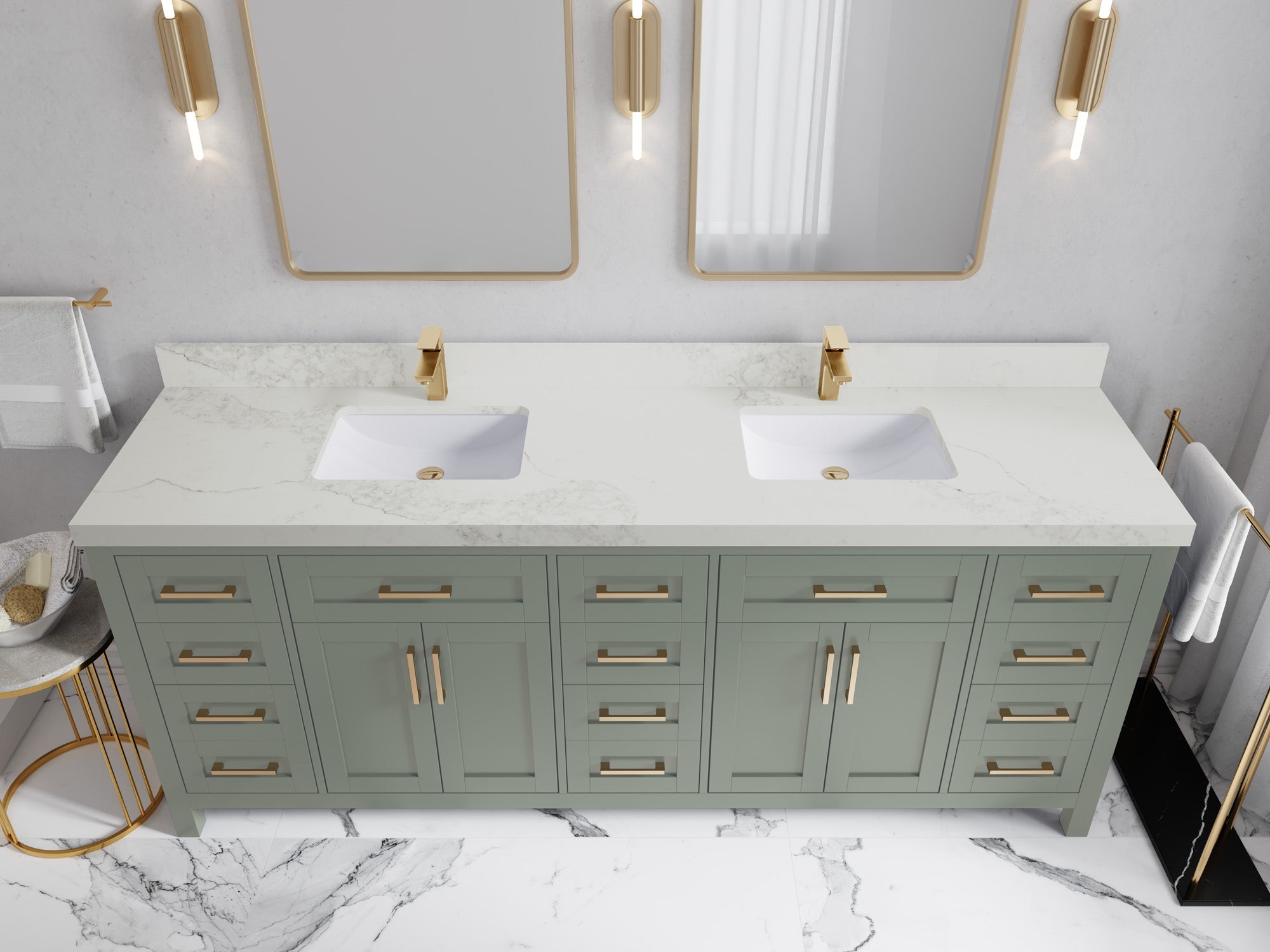 Cambridge 84 in. W x 22 in. D Double Sink Bathroom Vanity - Willow Bath and Vanity