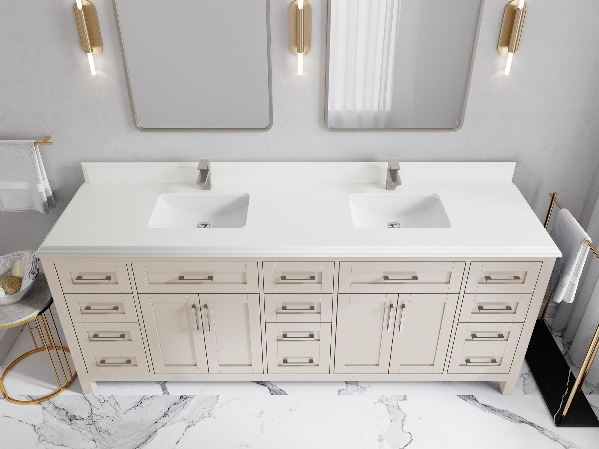 Cambridge 84 in. W x 22 in. D Double Sink Bathroom Vanity - Willow Bath and Vanity