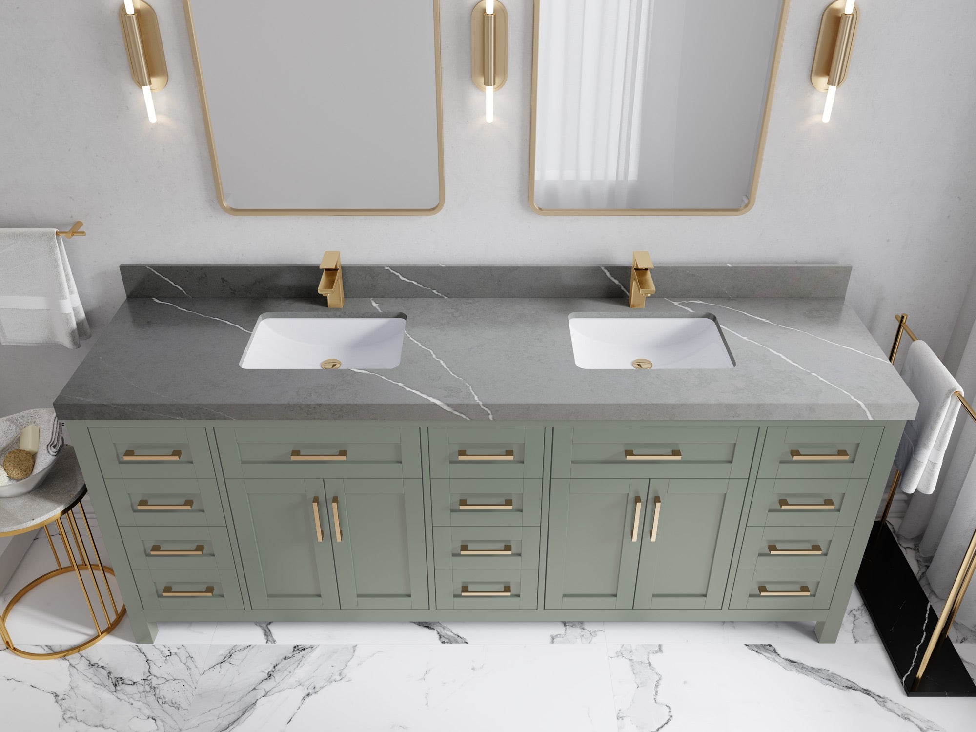 Cambridge 84 in. W x 22 in. D Double Sink Bathroom Vanity - Willow Bath and Vanity
