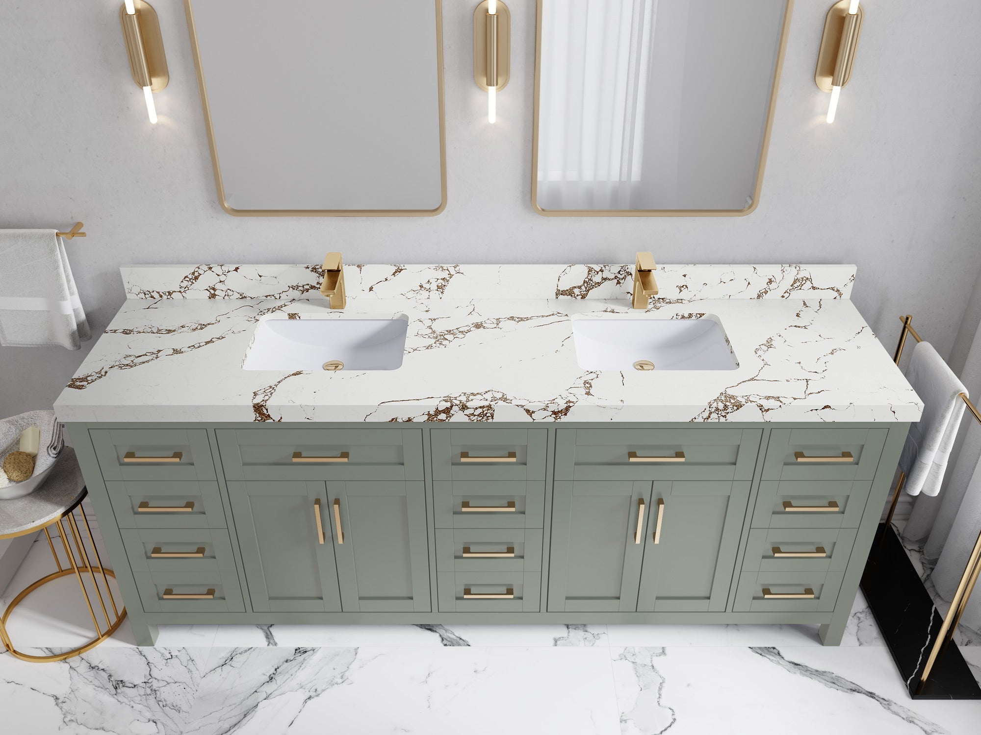 Cambridge 84 in. W x 22 in. D Double Sink Bathroom Vanity - Willow Bath and Vanity