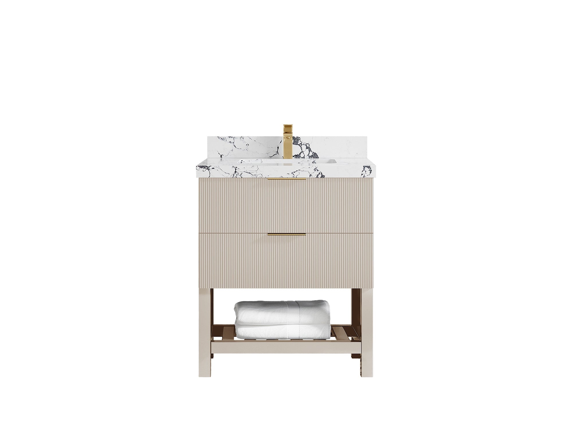 Catalina 30 in W x 22 in D Free Standing Reeded Single Sink Bathroom Vanity - Willow Bath and Vanity