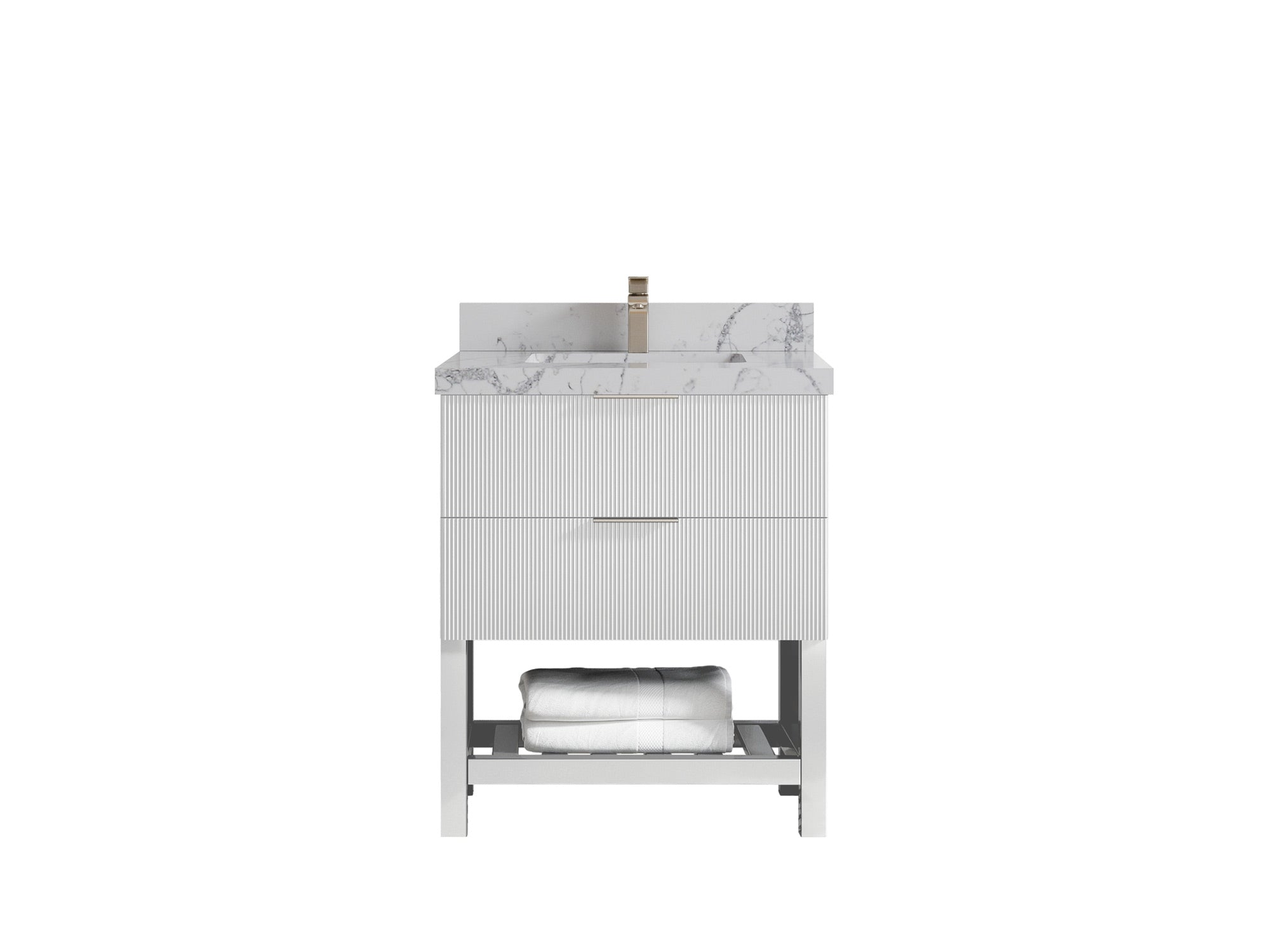Catalina 30 in W x 22 in D Free Standing Reeded Single Sink Bathroom Vanity - Willow Bath and Vanity
