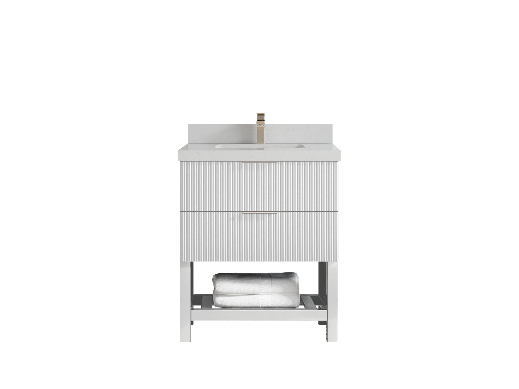 Catalina 30 in W x 22 in D Free Standing Reeded Single Sink Bathroom Vanity - Willow Bath and Vanity