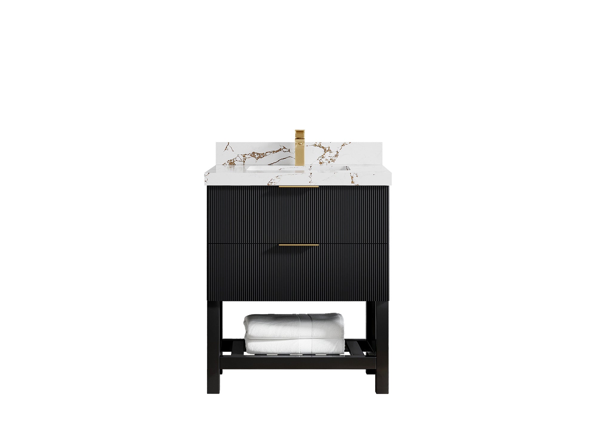 Catalina 30 in W x 22 in D Free Standing Reeded Single Sink Bathroom Vanity - Willow Bath and Vanity