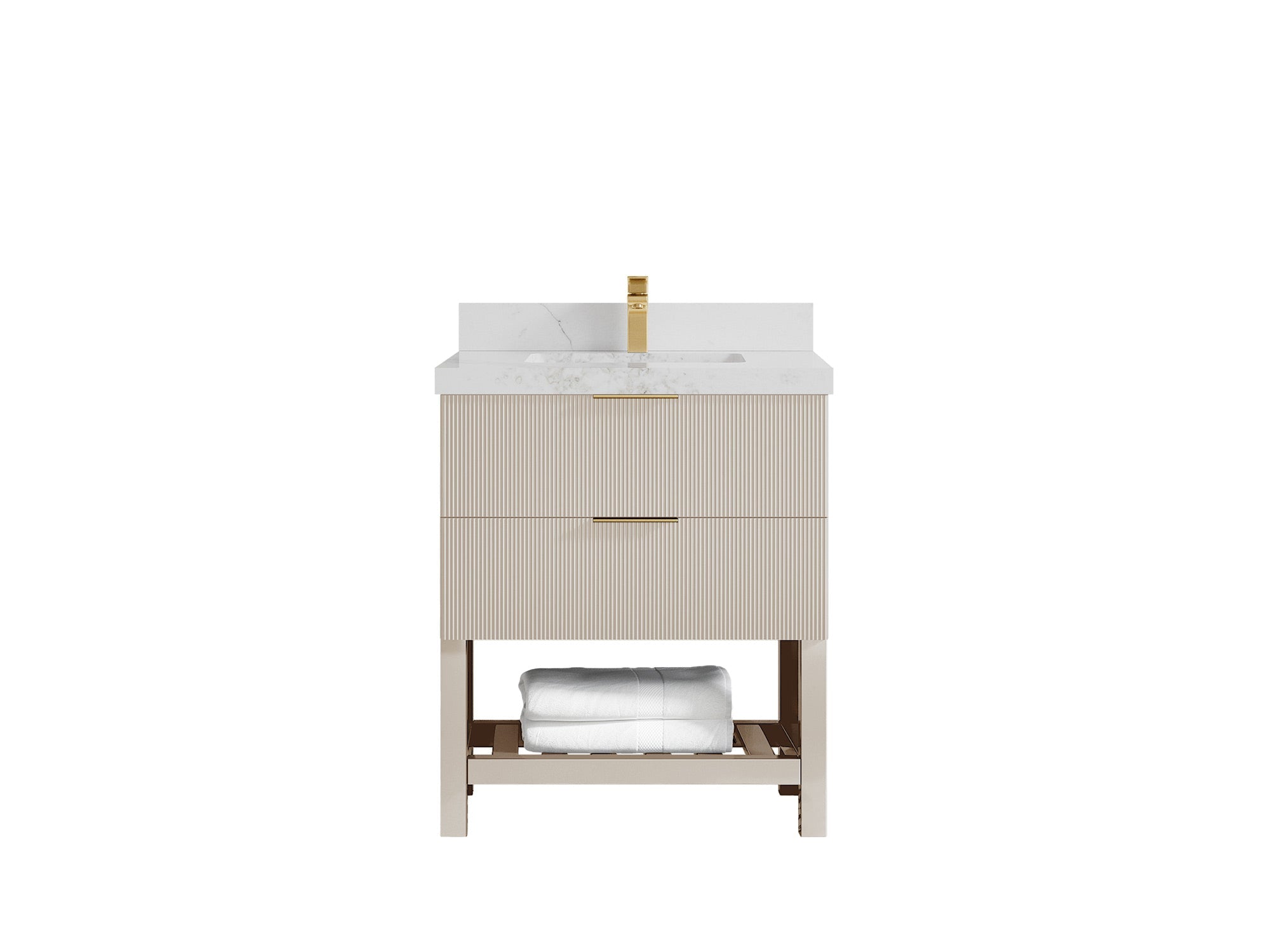 Catalina 30 in W x 22 in D Free Standing Reeded Single Sink Bathroom Vanity - Willow Bath and Vanity