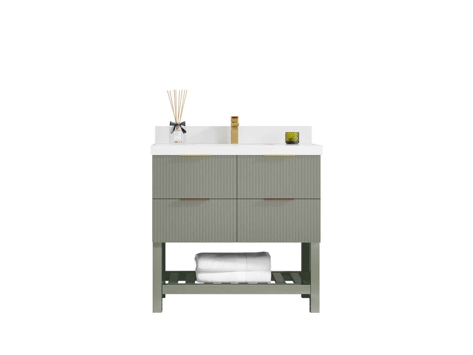Catalina 36 in. W x 22 in. D Center Sink Bathroom Vanity - Willow Bath and Vanity