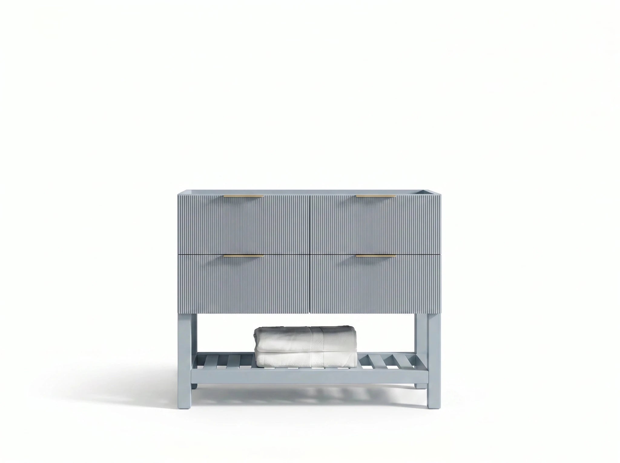 Catalina 42 in W x 22 in D Free Standing Reeded Single Sink Bathroom Vanity - Willow Bath and Vanity