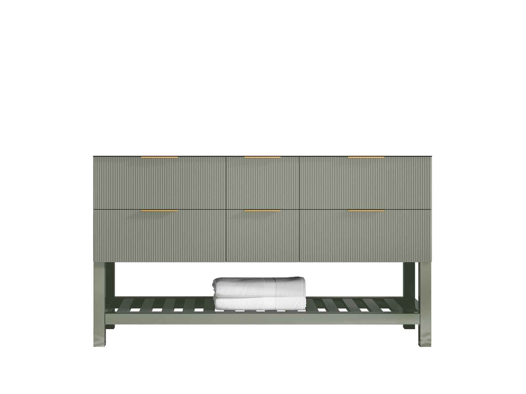 Catalina 60 in W x 22 in D Free Standing Reeded Double Sink Bathroom Vanity - Willow Bath and Vanity