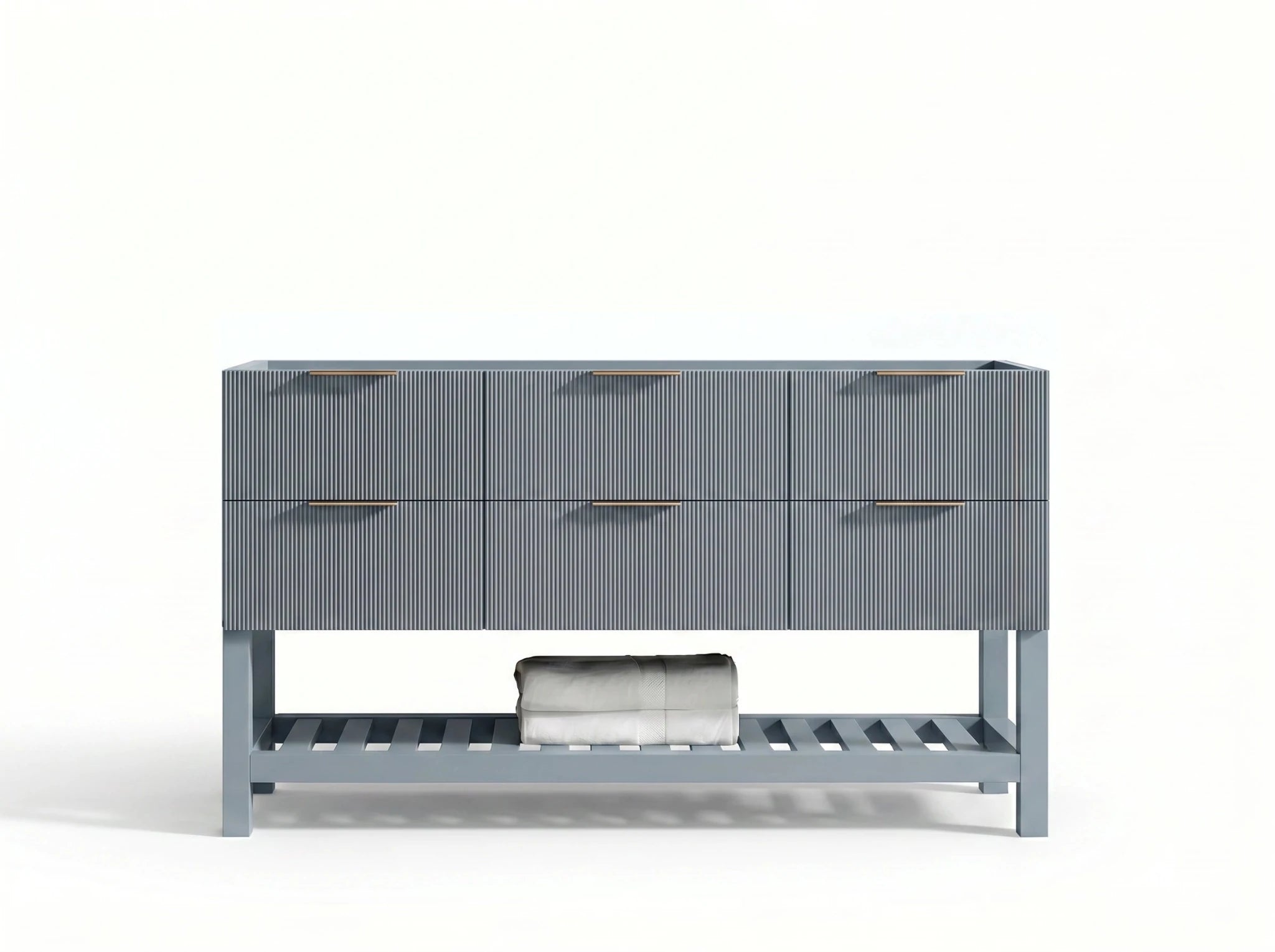 Catalina 60 in W x 22 in D Free Standing Reeded Single Sink Bathroom Vanity - Willow Bath and Vanity