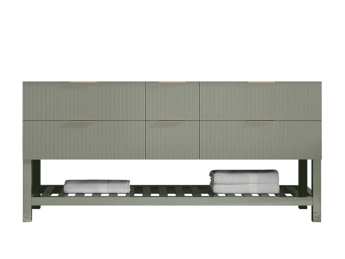Catalina 72 in W x 22 in D Free Standing Reeded Double Sink Bathroom Vanity - Willow Bath and Vanity