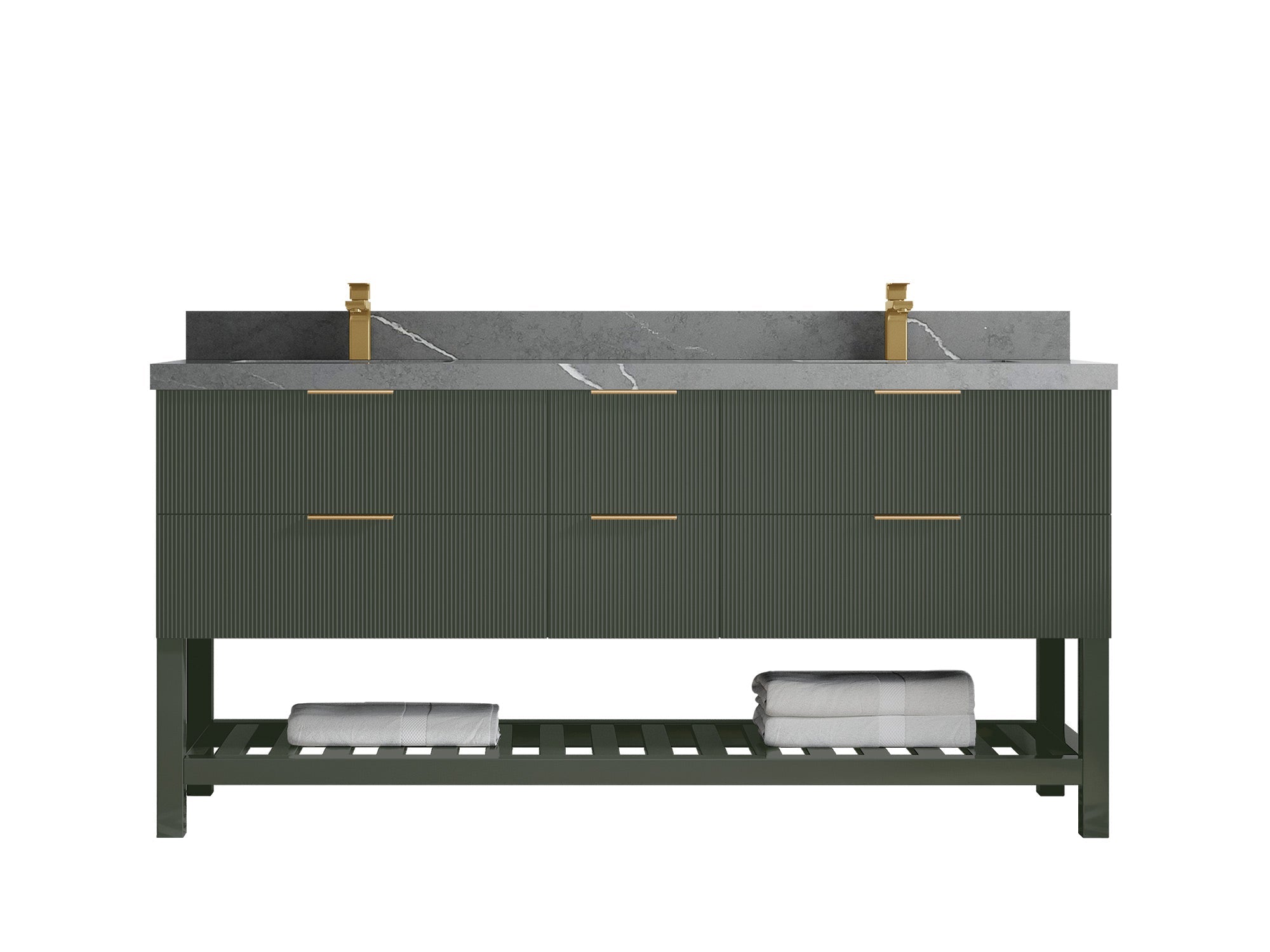 Catalina 72 in W x 22 in D Free Standing Reeded Double Sink Bathroom Vanity - Willow Bath and Vanity