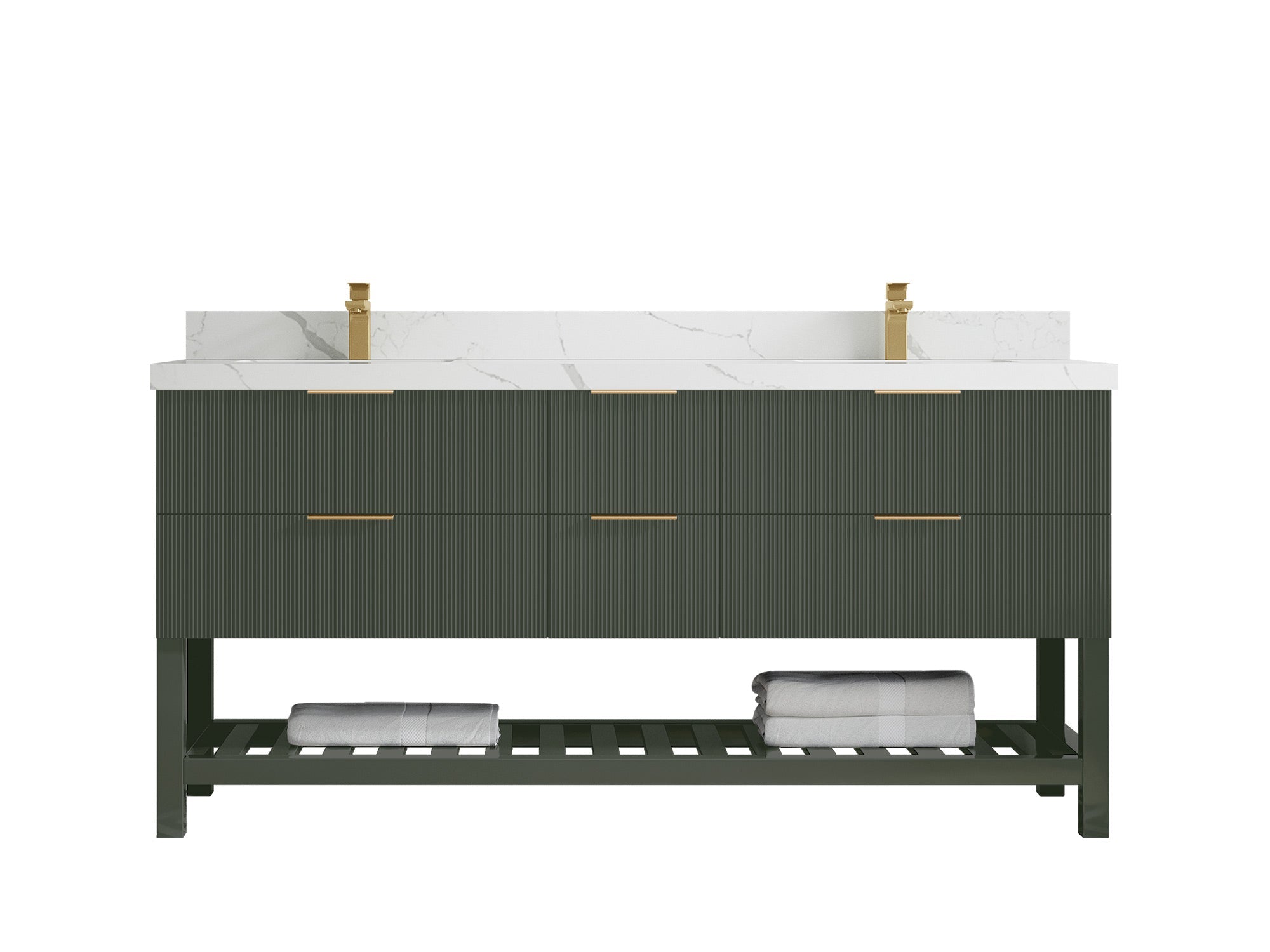 Catalina 72 in W x 22 in D Free Standing Reeded Double Sink Bathroom Vanity - Willow Bath and Vanity