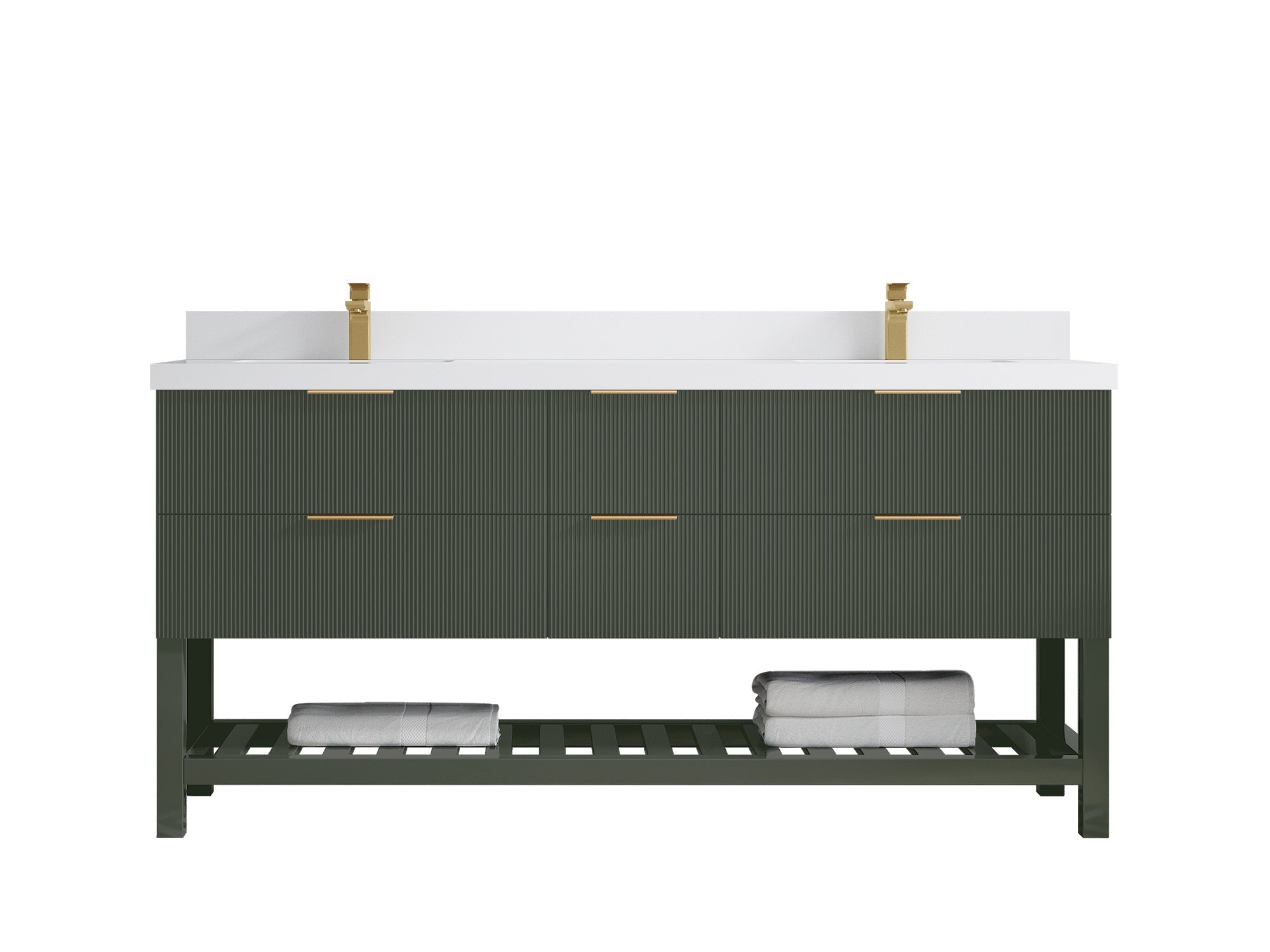 Catalina 72 in W x 22 in D Free Standing Reeded Double Sink Bathroom Vanity - Willow Bath and Vanity
