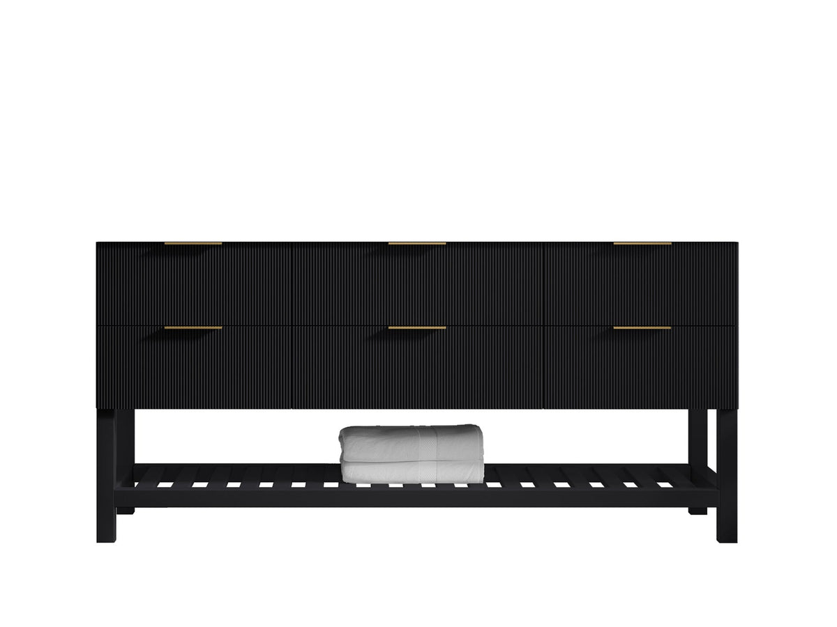 Catalina 72 in W x 22 in D Free Standing Reeded Single Sink Bathroom Vanity - Willow Bath and Vanity