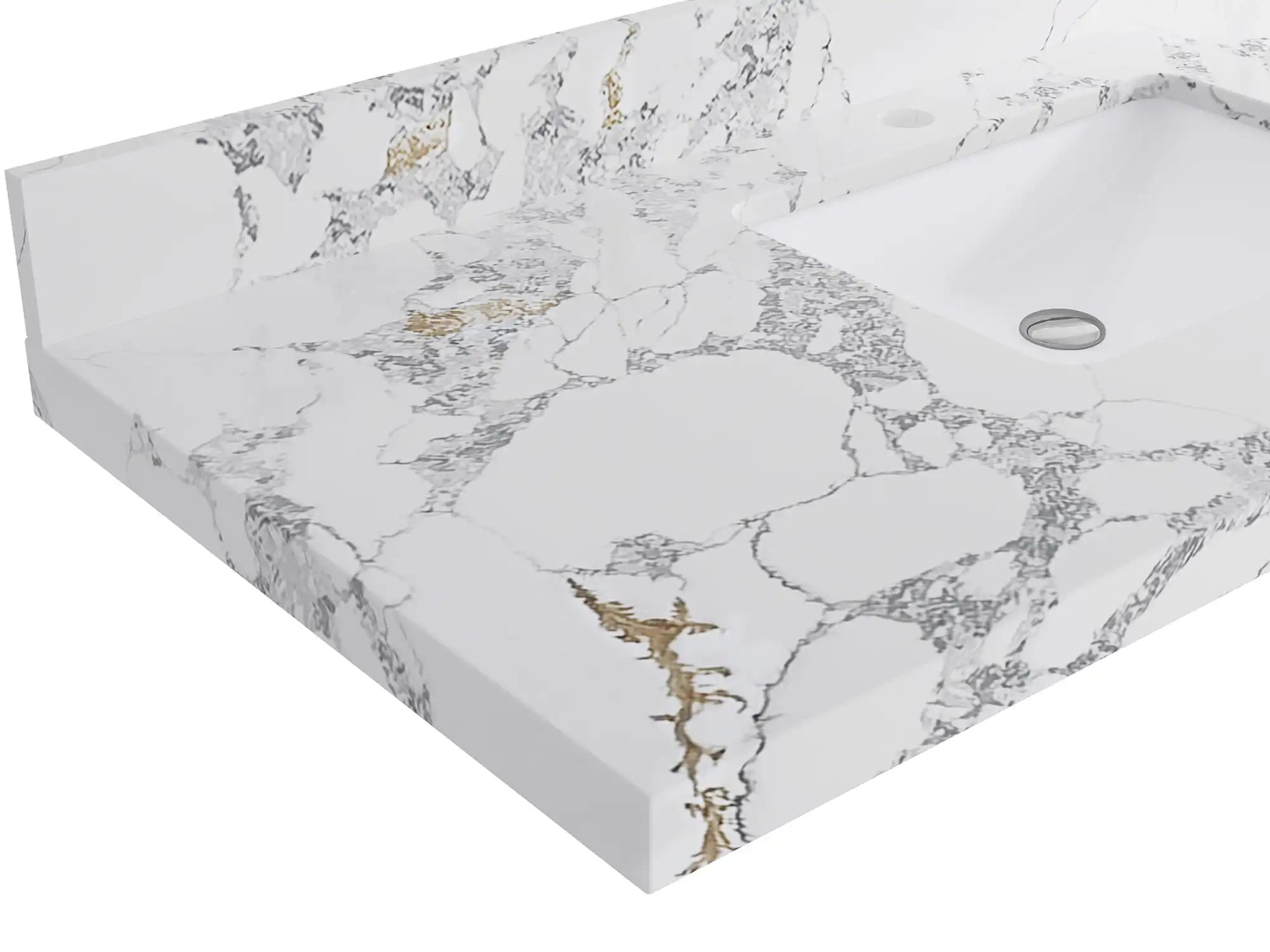 Charlotte 24-inch bathroom vanity with Calacatta Poanazzo Quartz countertop