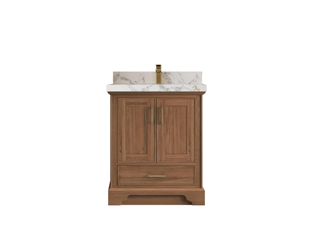 Charlotte Slim Shaker Bathroom Vanity – White Oak, Teak Wood, Painted with Quartz & Marble or Taj Mahal Quarzite - photo 13