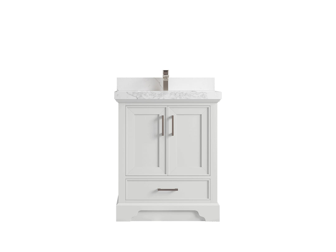 Charlotte Slim Shaker Bathroom Vanity – White Oak, Teak Wood, Painted with Quartz & Marble or Taj Mahal Quarzite - photo 20