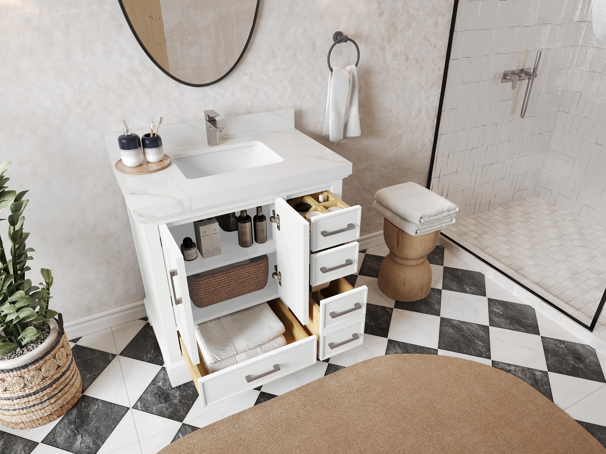 Charlotte 36 in. W x 22 in. D Center Sink Bathroom Vanity - Willow Bath and Vanity
