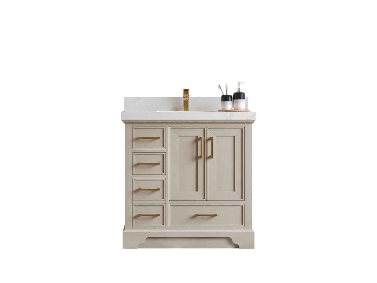 Charlotte 36" W x 22" D Center Sink Vanity for Elegant Bathroom Spaces - Willow Bath and Vanity