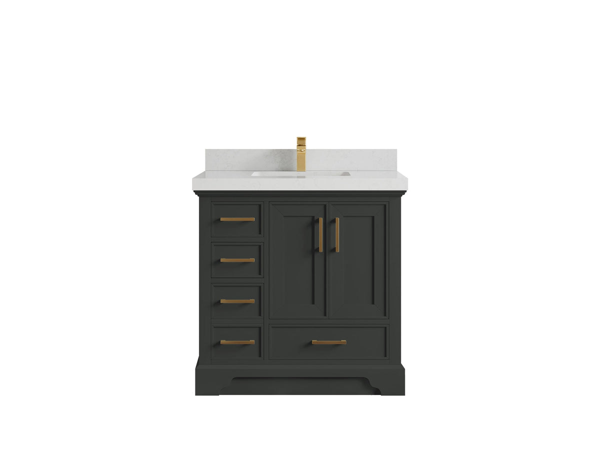 Charlotte 36" W x 22" D Center Sink Vanity for Elegant Bathroom Spaces - Willow Bath and Vanity