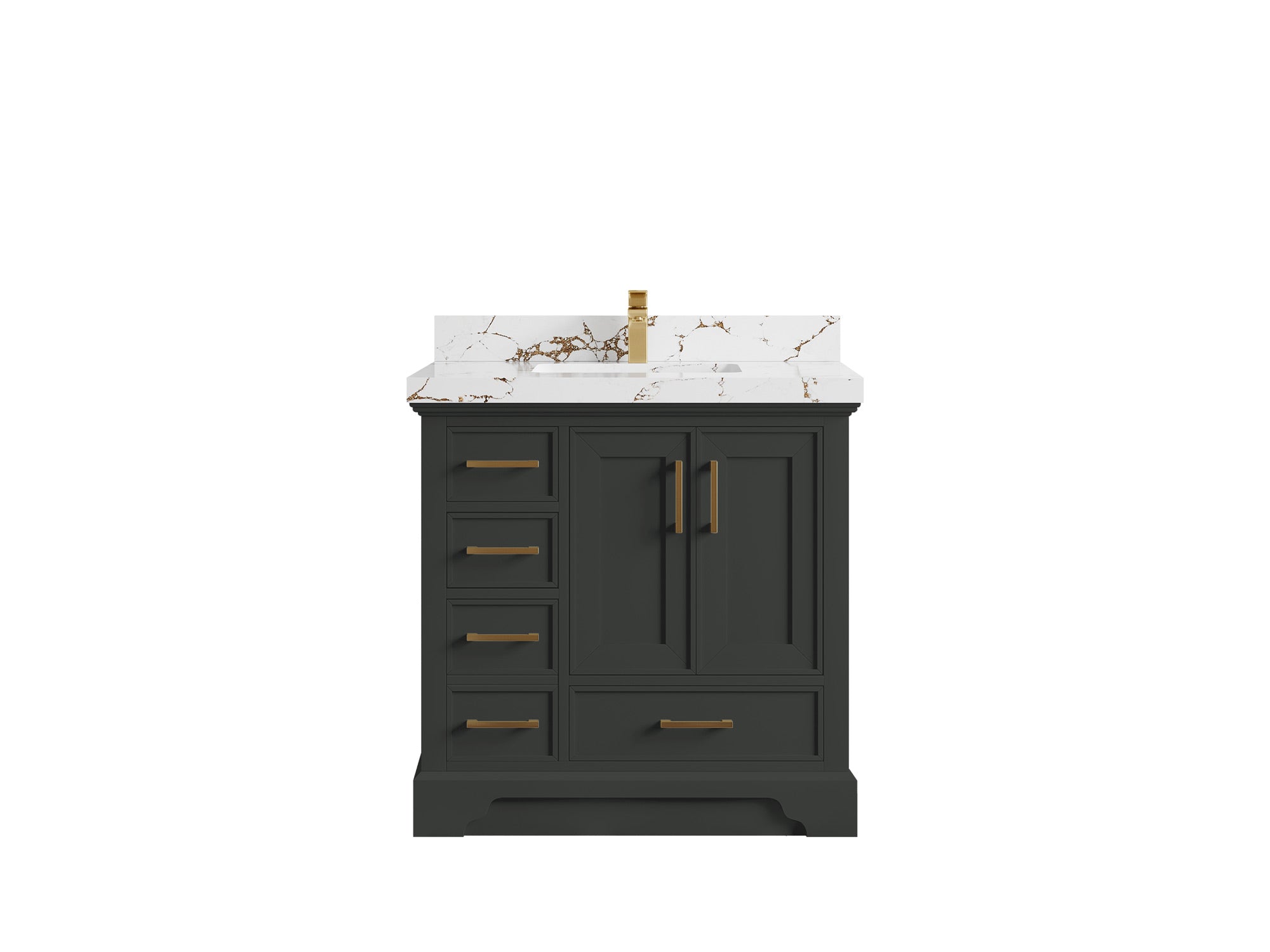 Charlotte 36" W x 22" D Center Sink Vanity for Elegant Bathroom Spaces - Willow Bath and Vanity