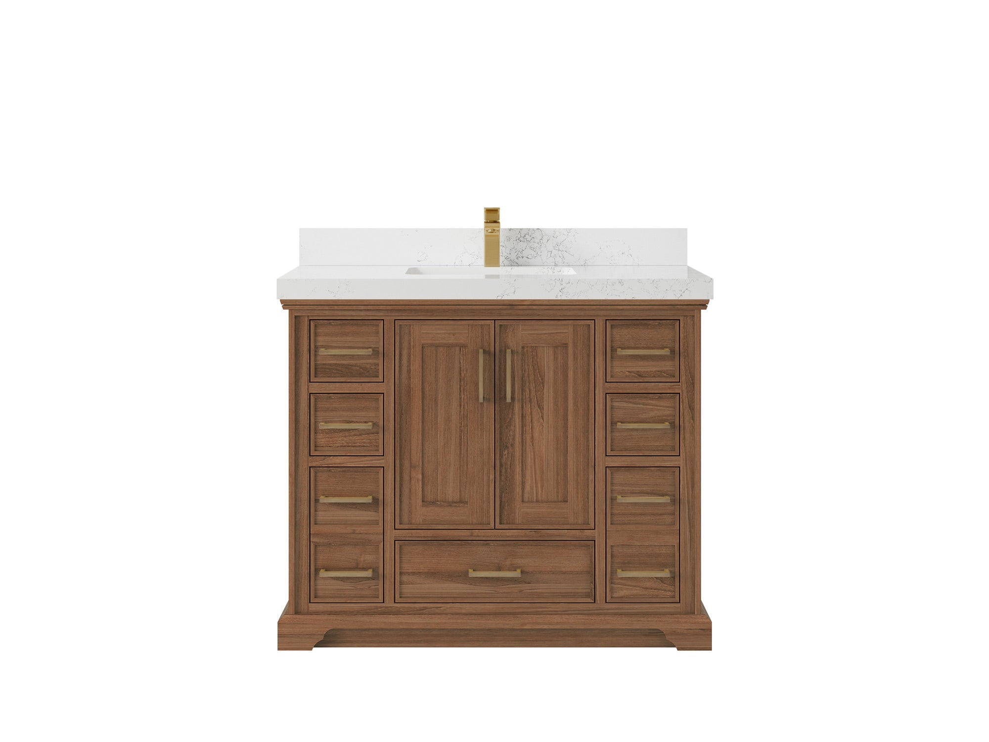 Charlotte 42 in. W x 22 in. D Single Sink Bathroom Teak Wood Vanity - Willow Bath and Vanity