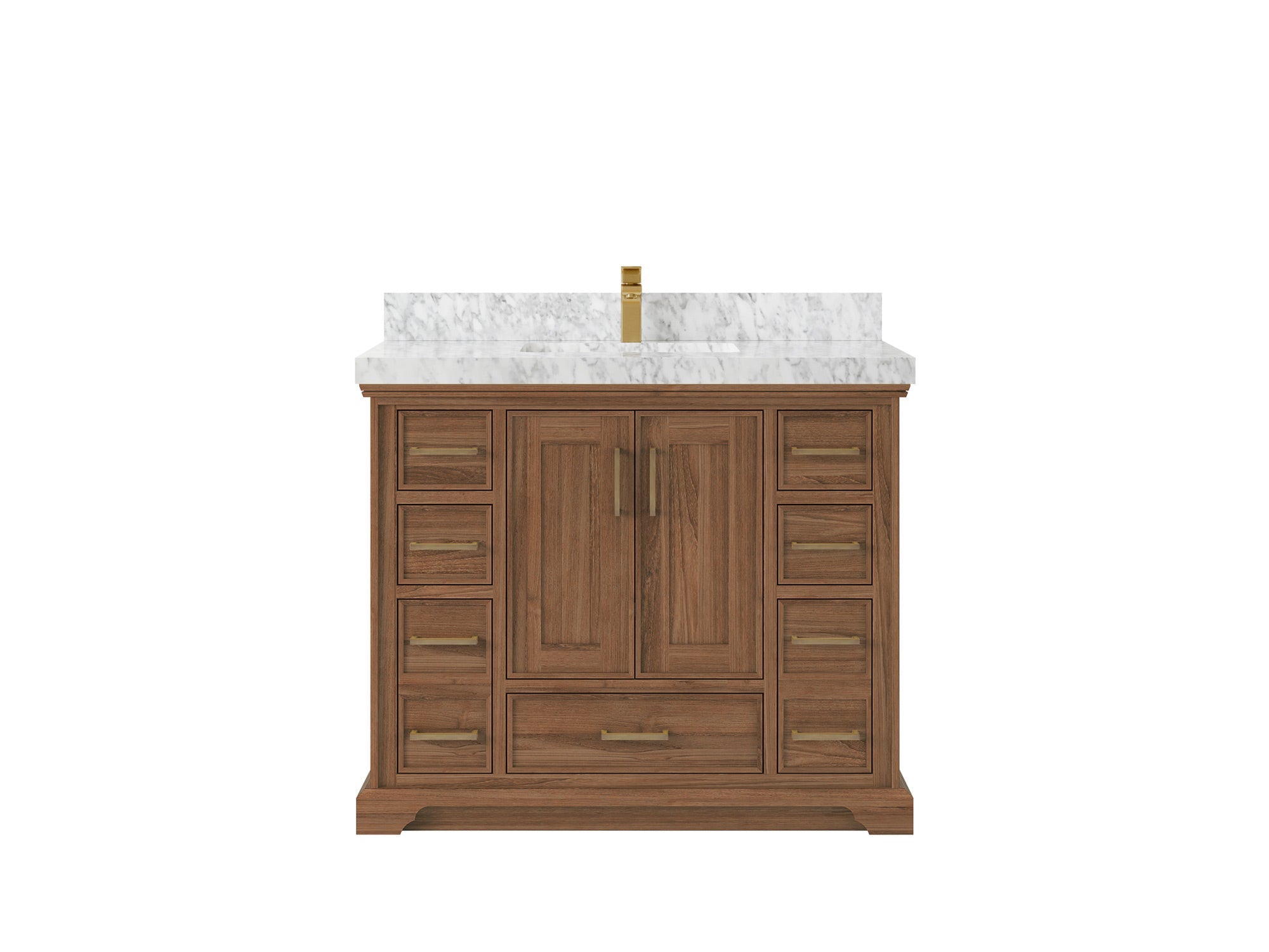 Charlotte 42 in. W x 22 in. D Single Sink Bathroom Teak Wood Vanity - Willow Bath and Vanity