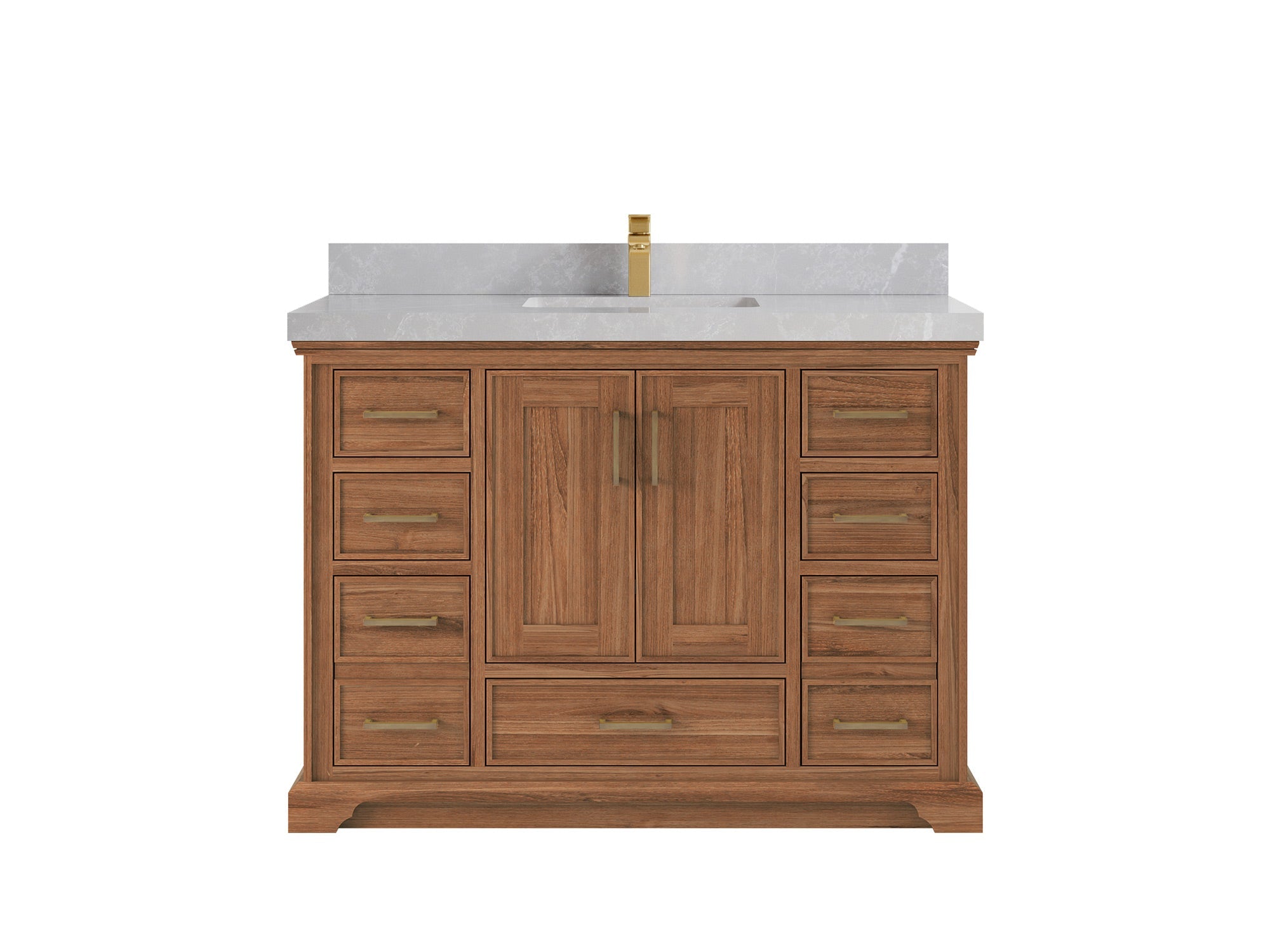 Charlotte 48 in. W x 22 in. D Single Sink Bathroom Teak Wood Vanity - Willow Bath and Vanity