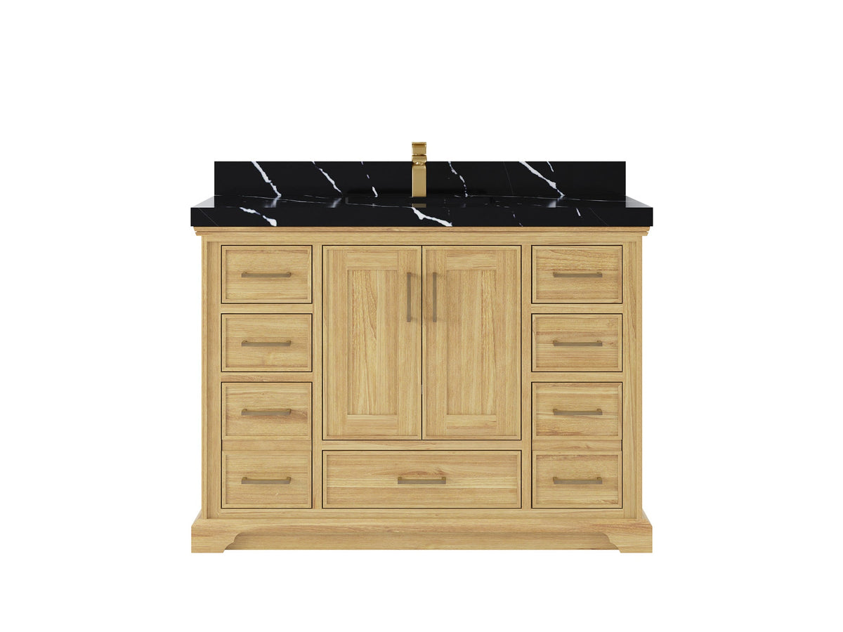 Charlotte 48 in. W x 22 in. D Single Sink Bathroom Teak Wood Vanity - Willow Bath and Vanity