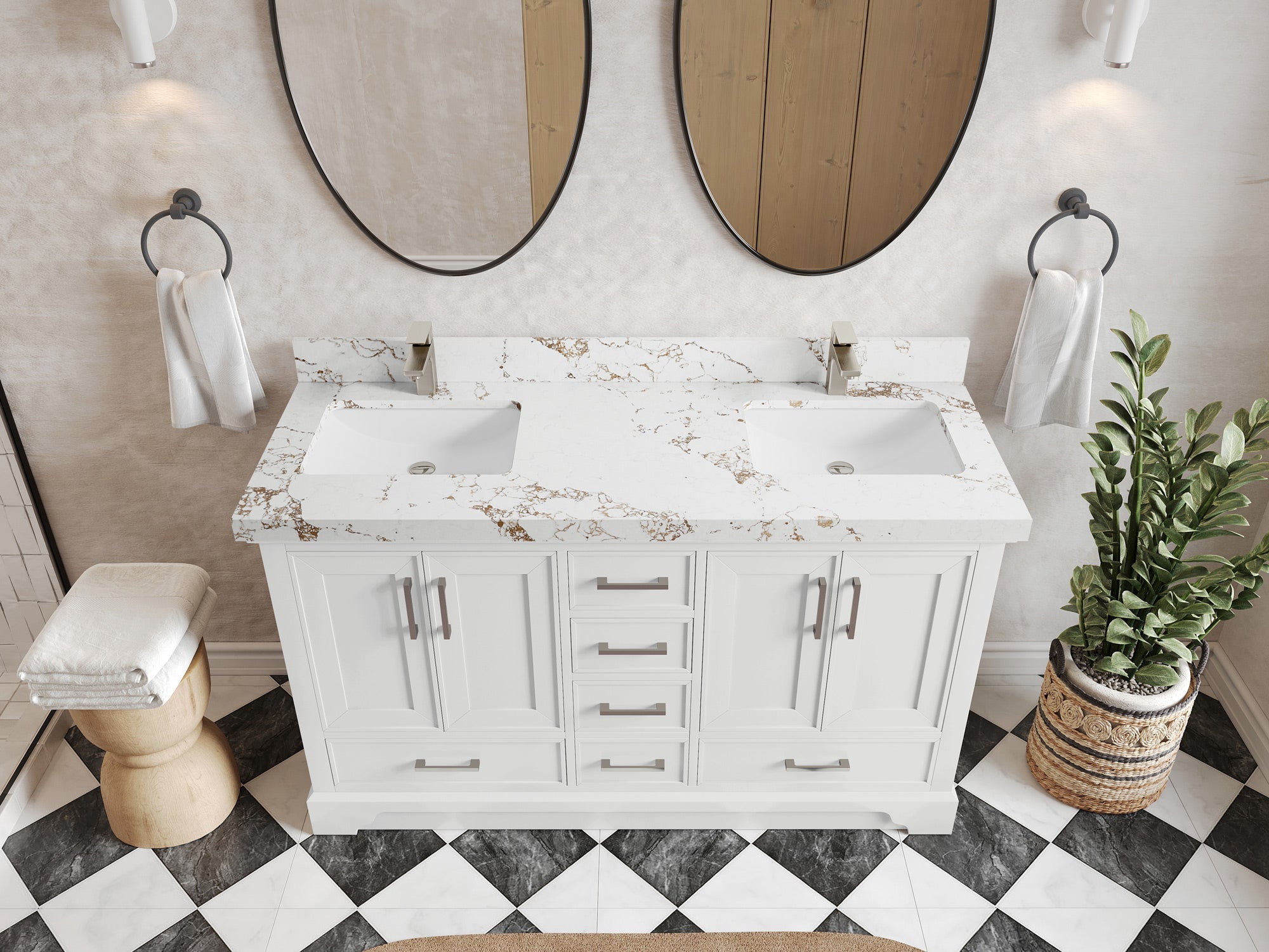 Charlotte 60 in. W x 22 in. D Double Sink Bathroom Vanity - Willow Bath and Vanity