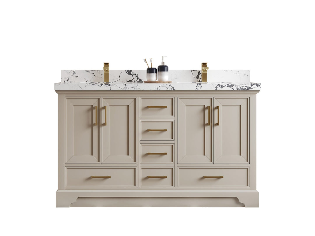 Charlotte Slim Shaker Bathroom Vanity – White Oak, Teak Wood, Painted with Quartz & Marble or Taj Mahal Quarzite - photo 30