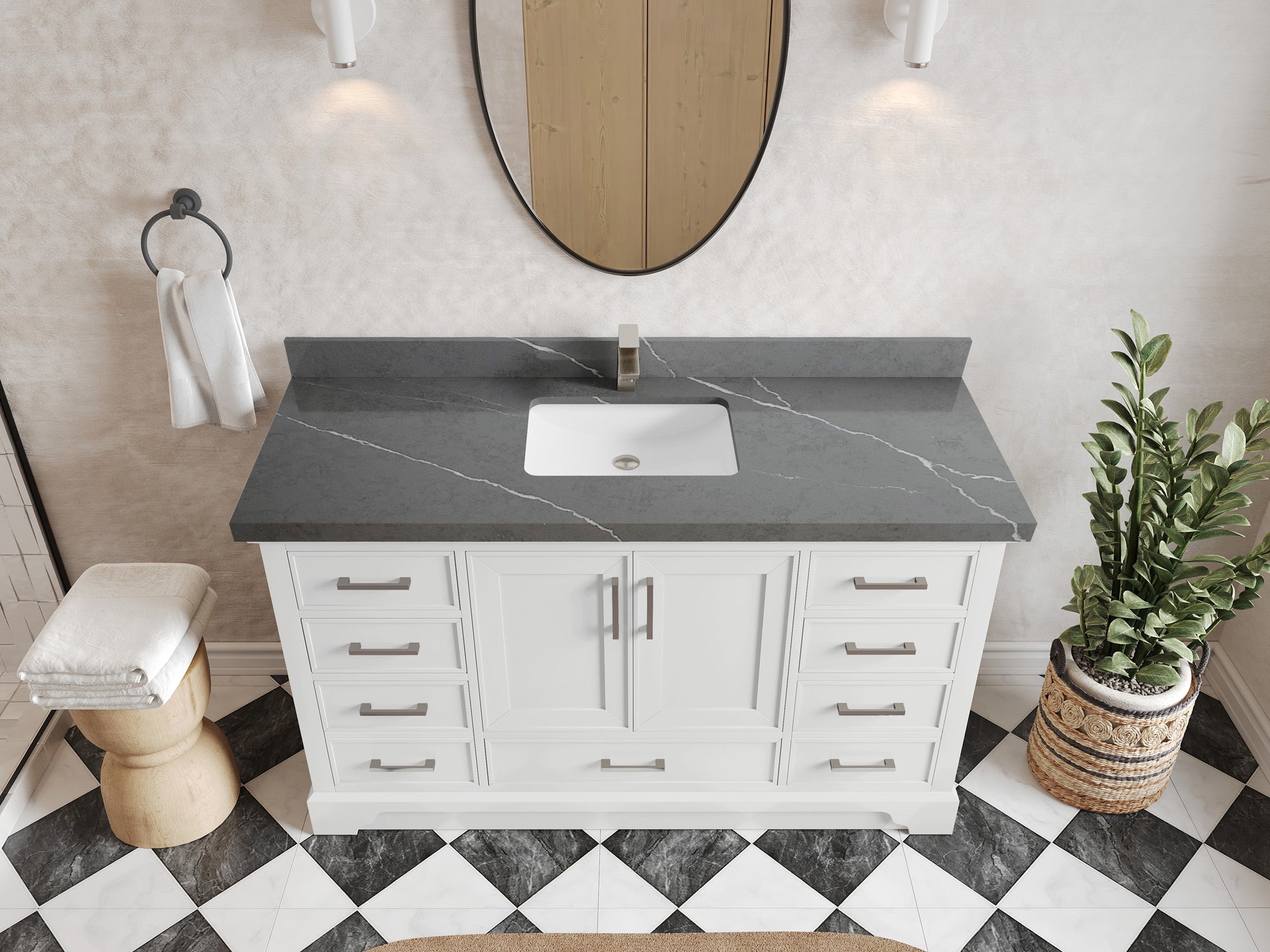Charlotte 60 in. W x 22 in. D Single Sink Bathroom Vanity - Willow Bath and Vanity