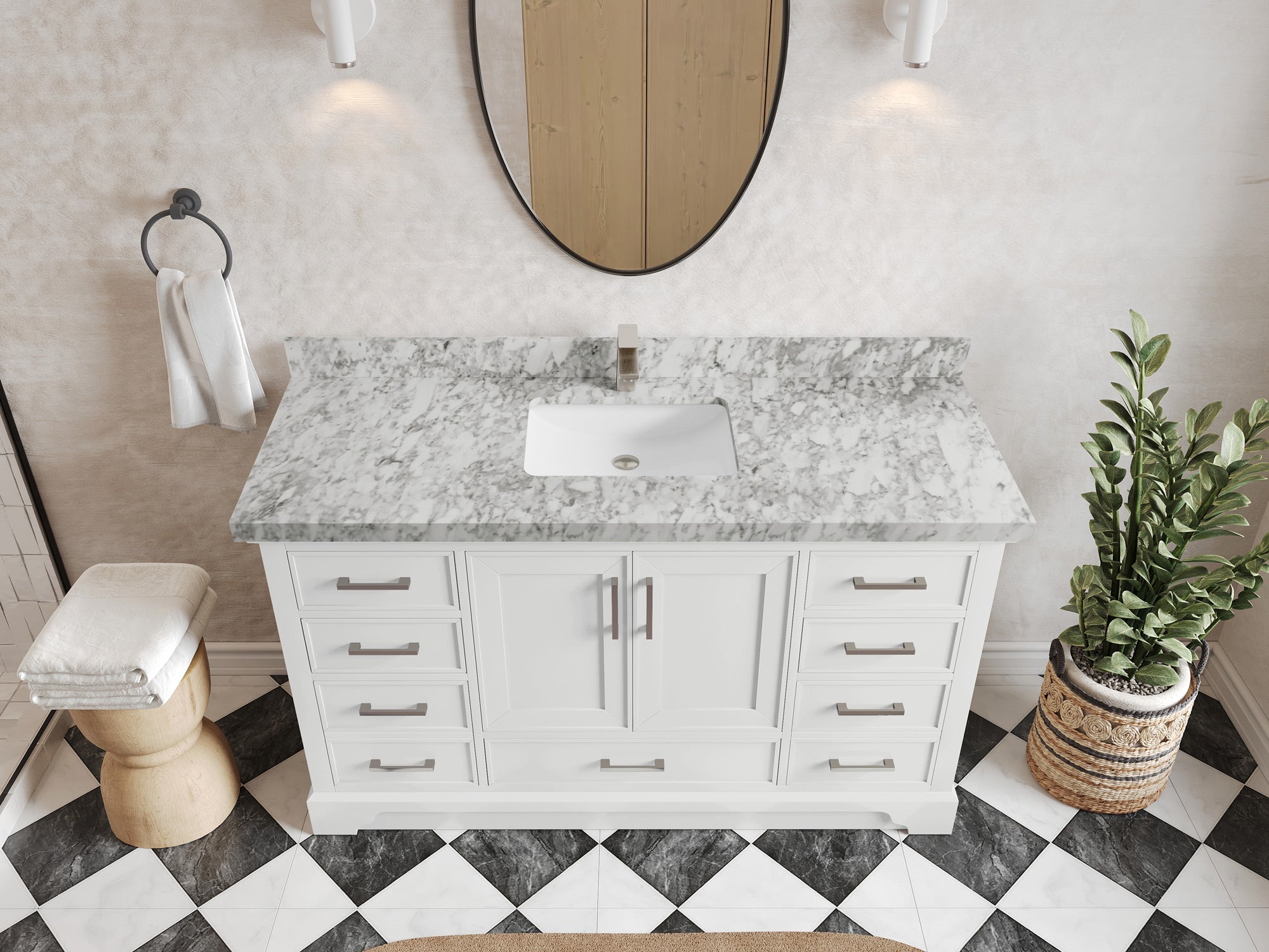 Charlotte 60 in. W x 22 in. D Single Sink Bathroom Vanity - Willow Bath and Vanity