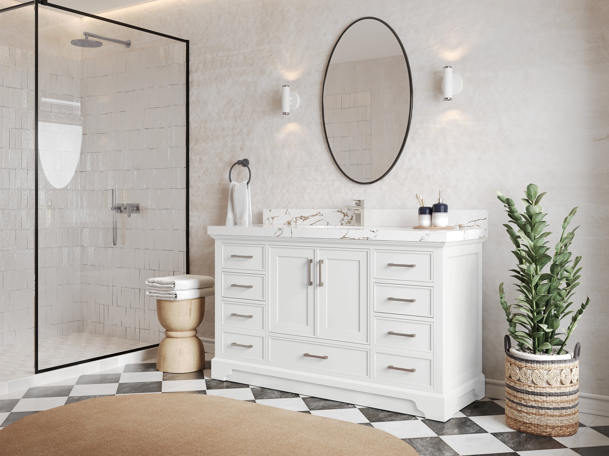 Charlotte 60 in. W x 22 in. D Single Sink Bathroom Vanity - Willow Bath and Vanity
