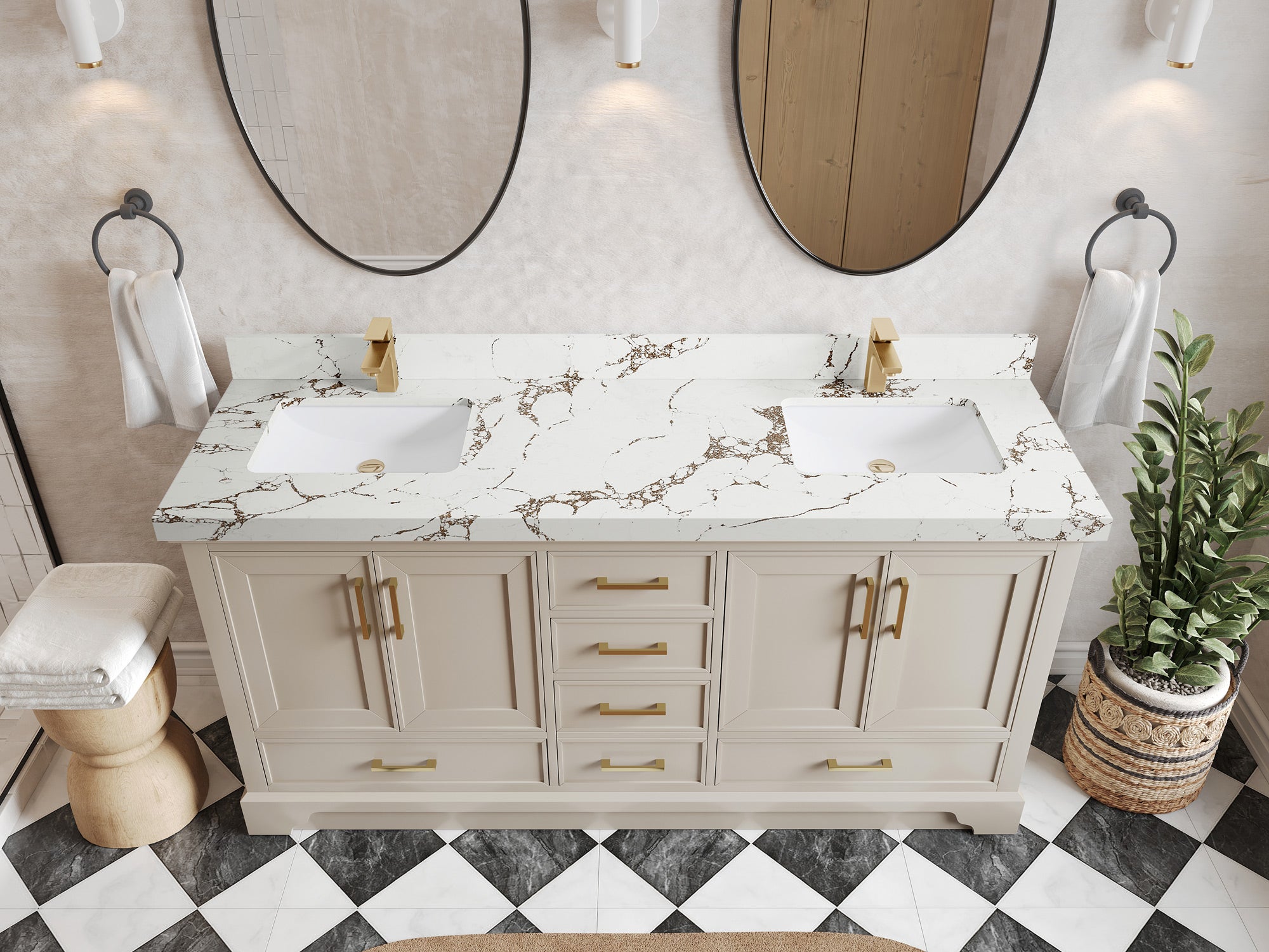 Charlotte 72 in. W x 22 in. D Double Sink Bathroom Vanity - Willow Bath and Vanity
