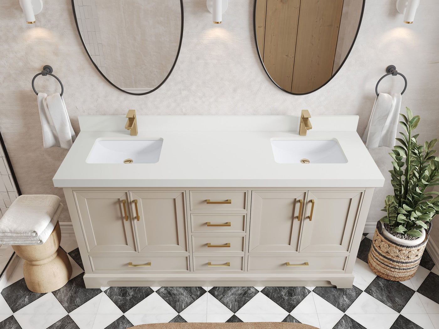 Charlotte 72 in. W x 22 in. D Double Sink Bathroom Vanity
