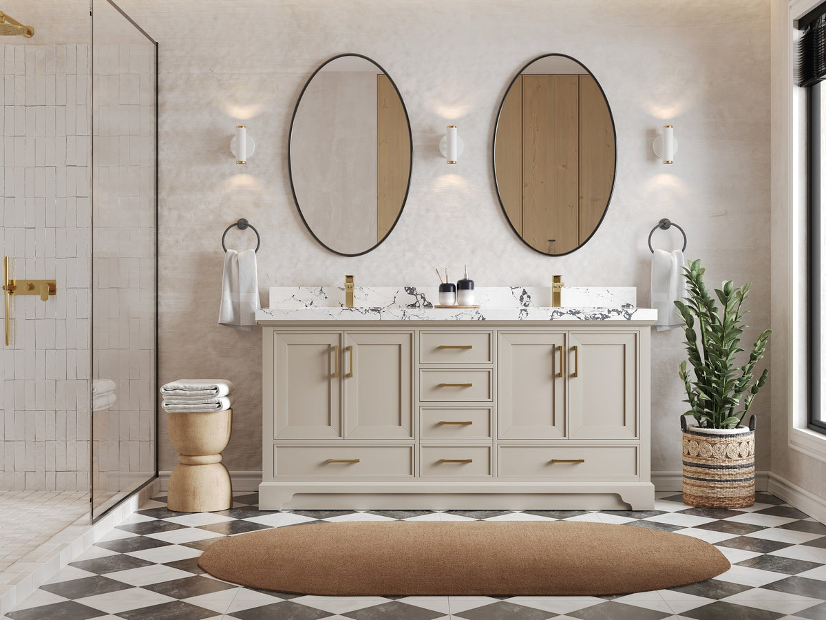 Charlotte 72 in. W x 22 in. D Double Sink Bathroom Vanity - Willow Bath and Vanity