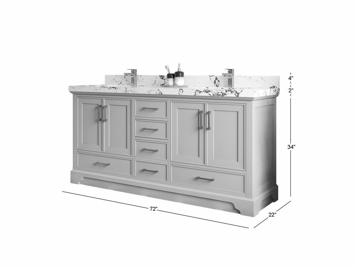 Charlotte 72 in. W x 22 in. D Double Sink Bathroom Vanity - Willow Bath and Vanity