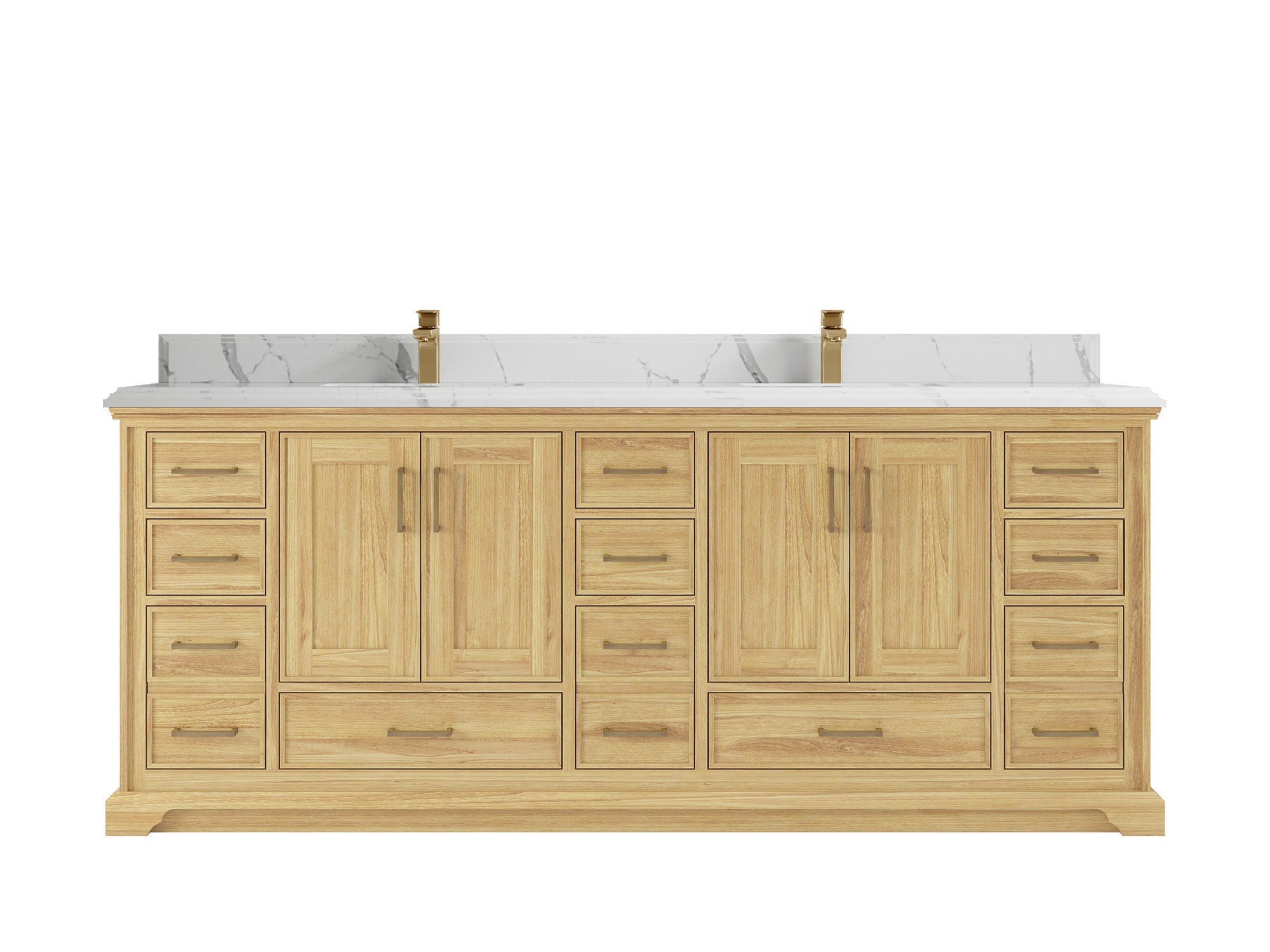 Charlotte 84 in. W x 22 in. D Double Sink Bathroom Teak Wood Vanity - Willow Bath and Vanity