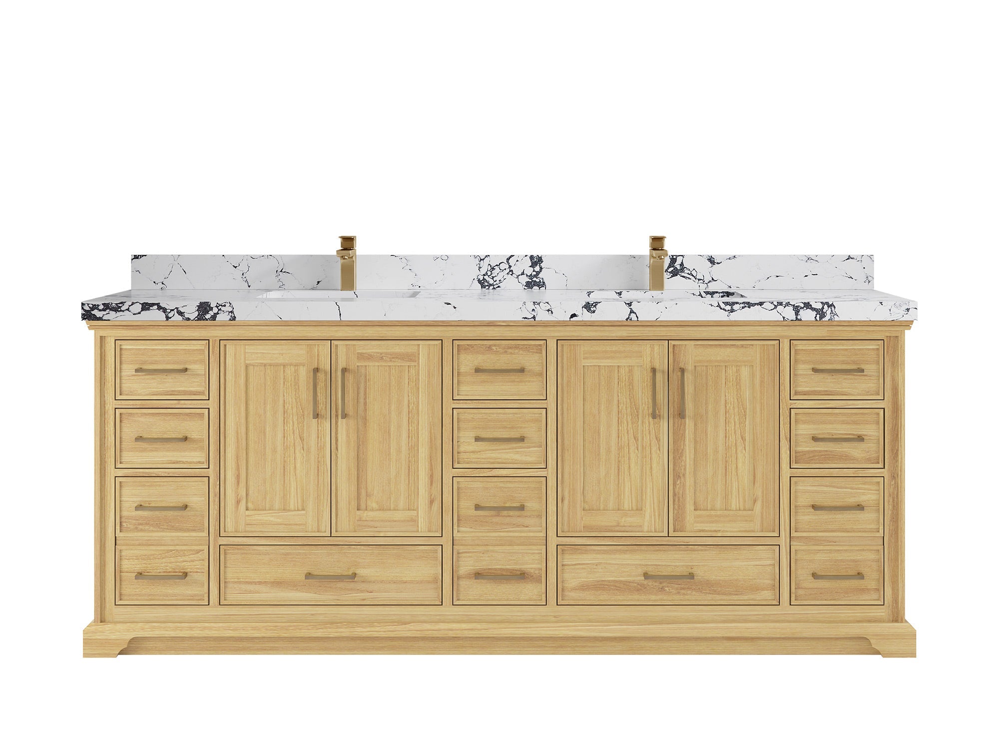 Charlotte 84 in. W x 22 in. D Double Sink Bathroom Teak Wood Vanity - Willow Bath and Vanity
