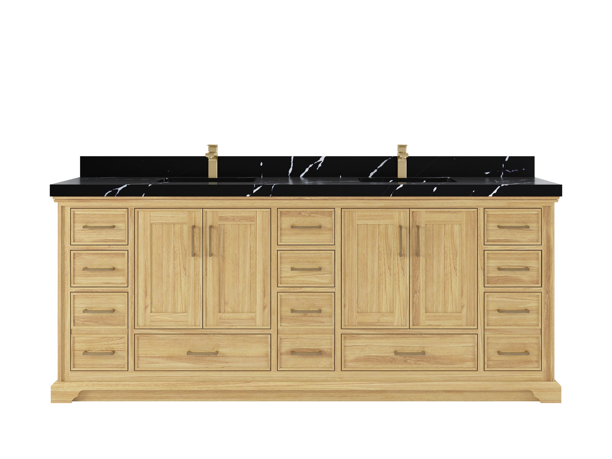 Charlotte 84 in. W x 22 in. D Double Sink Bathroom Teak Wood Vanity - Willow Bath and Vanity