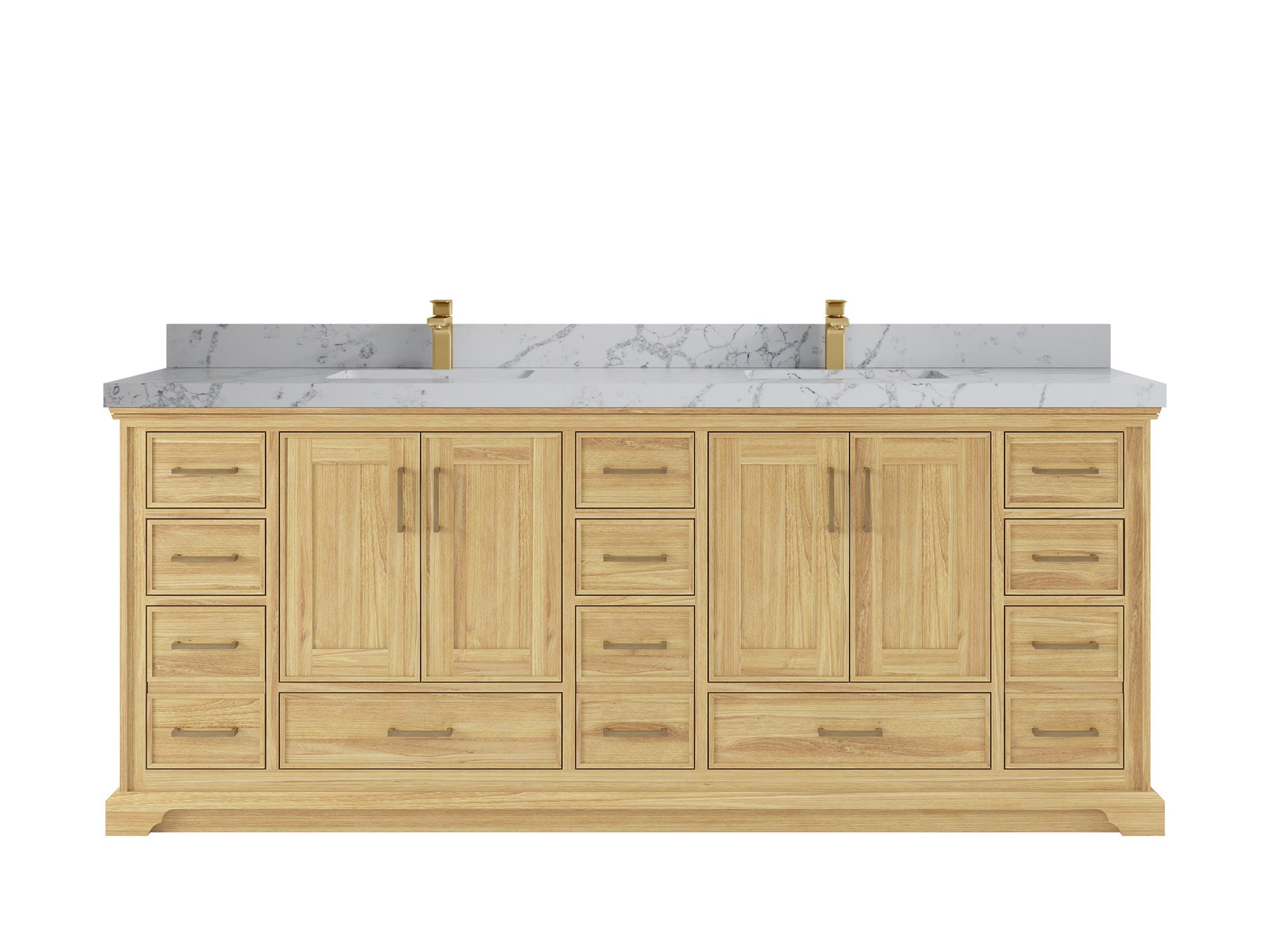 Charlotte 84 in. W x 22 in. D Double Sink Bathroom Teak Wood Vanity - Willow Bath and Vanity