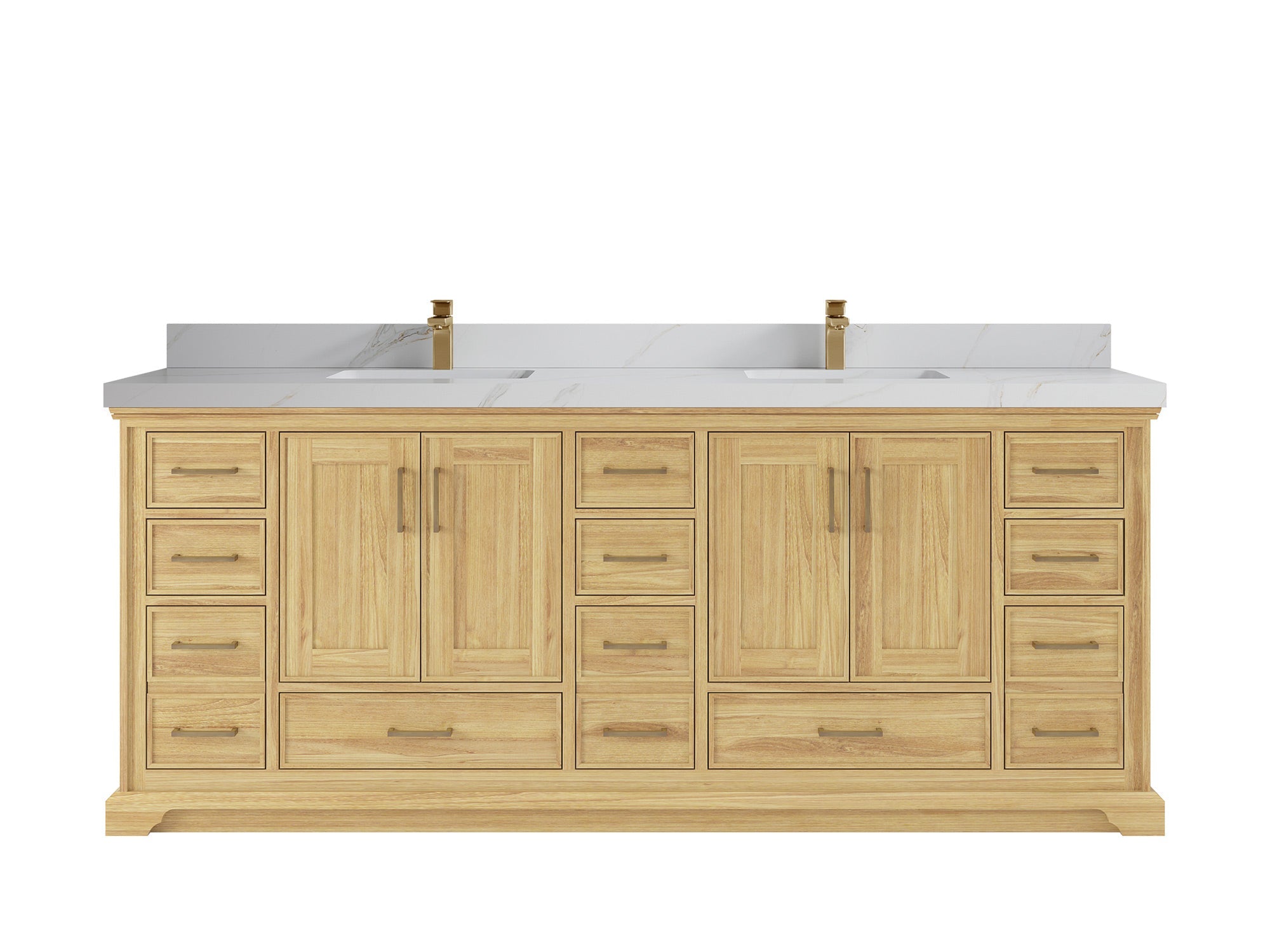 Charlotte 84 in. W x 22 in. D Double Sink Bathroom Teak Wood Vanity - Willow Bath and Vanity