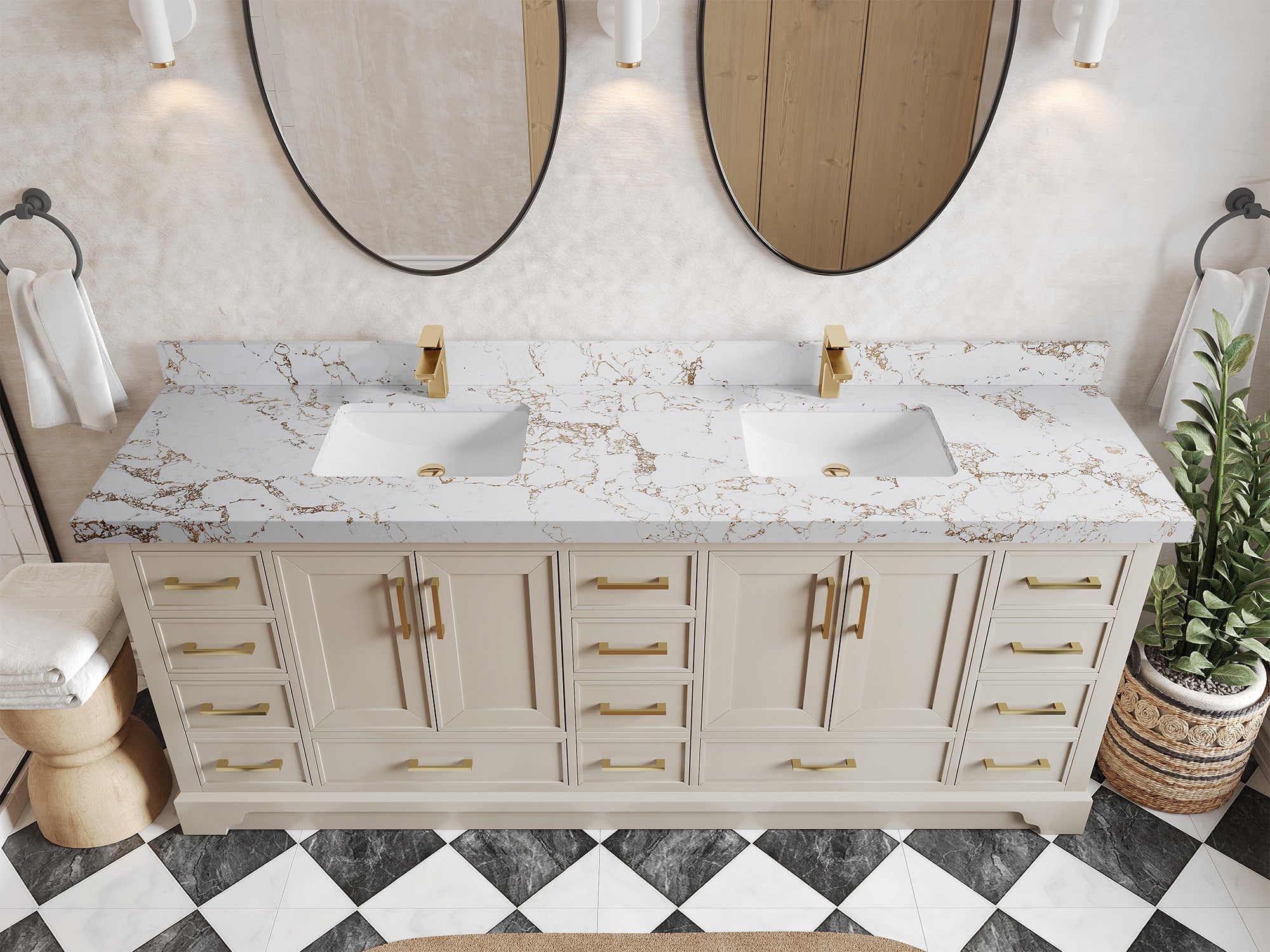Charlotte 84 in. W x 22 in. D Double Sink Bathroom Vanity - Willow Bath and Vanity