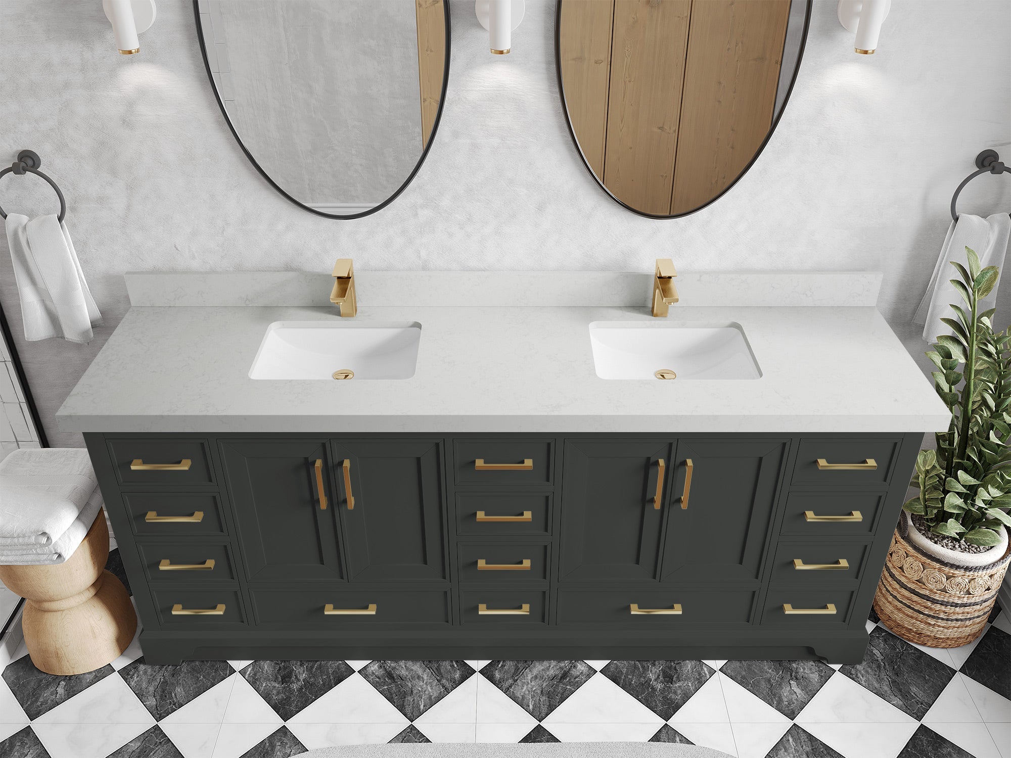 Charlotte 84 in. W x 22 in. D Double Sink Bathroom Vanity - Willow Bath and Vanity