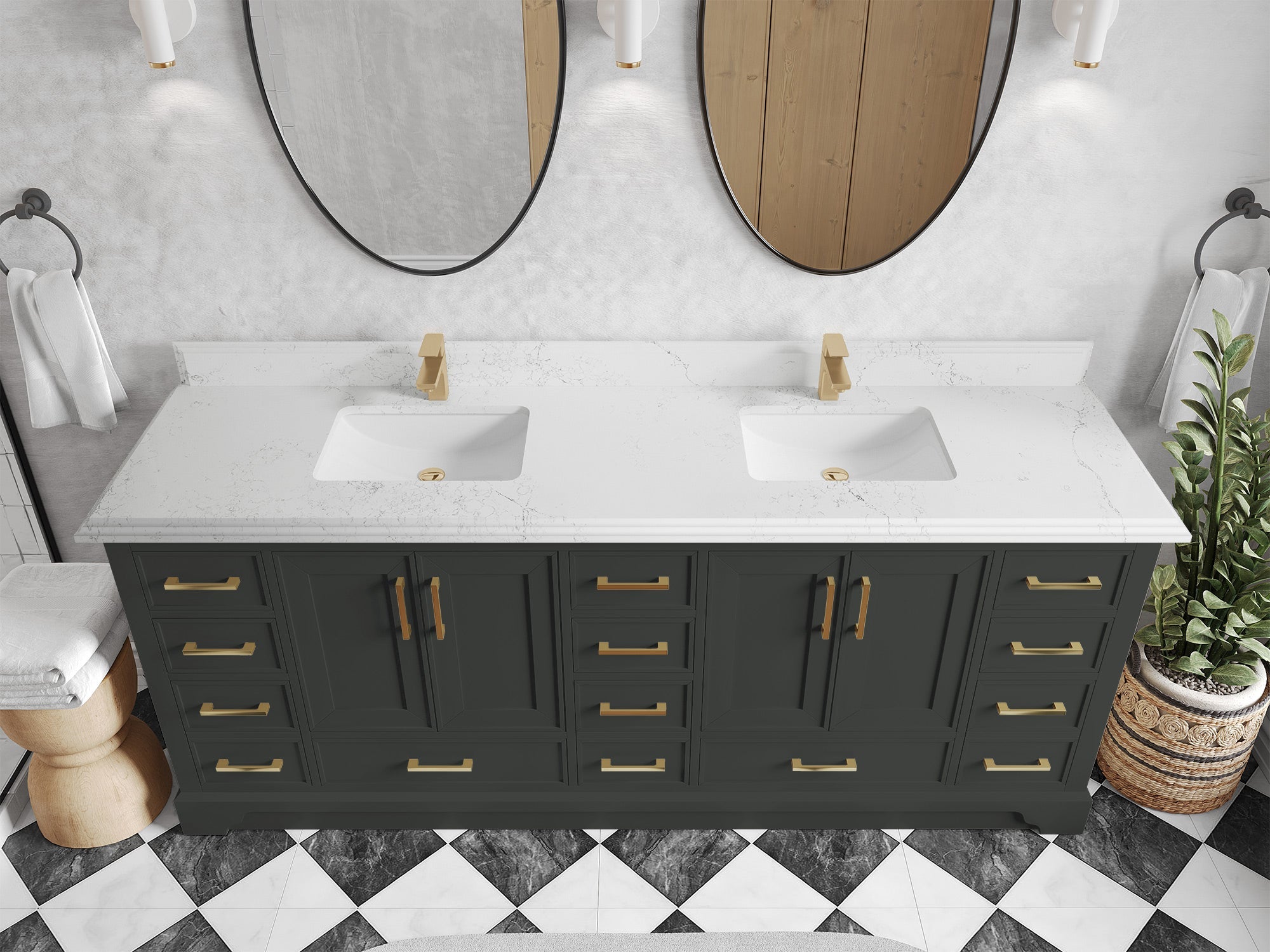 Charlotte 84 in. W x 22 in. D Double Sink Bathroom Vanity - Willow Bath and Vanity