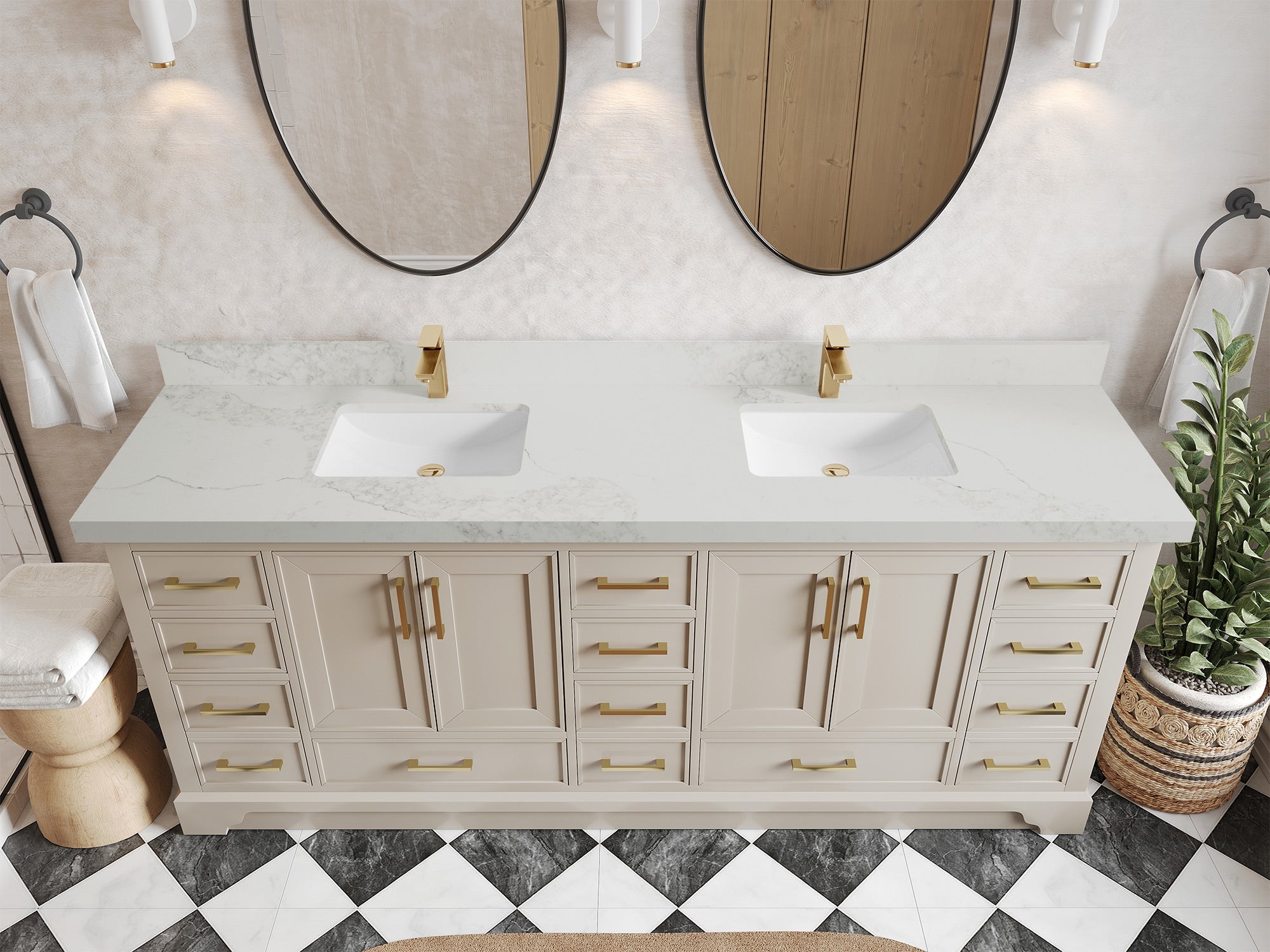 Charlotte 84 in. W x 22 in. D Double Sink Bathroom Vanity - Willow Bath and Vanity
