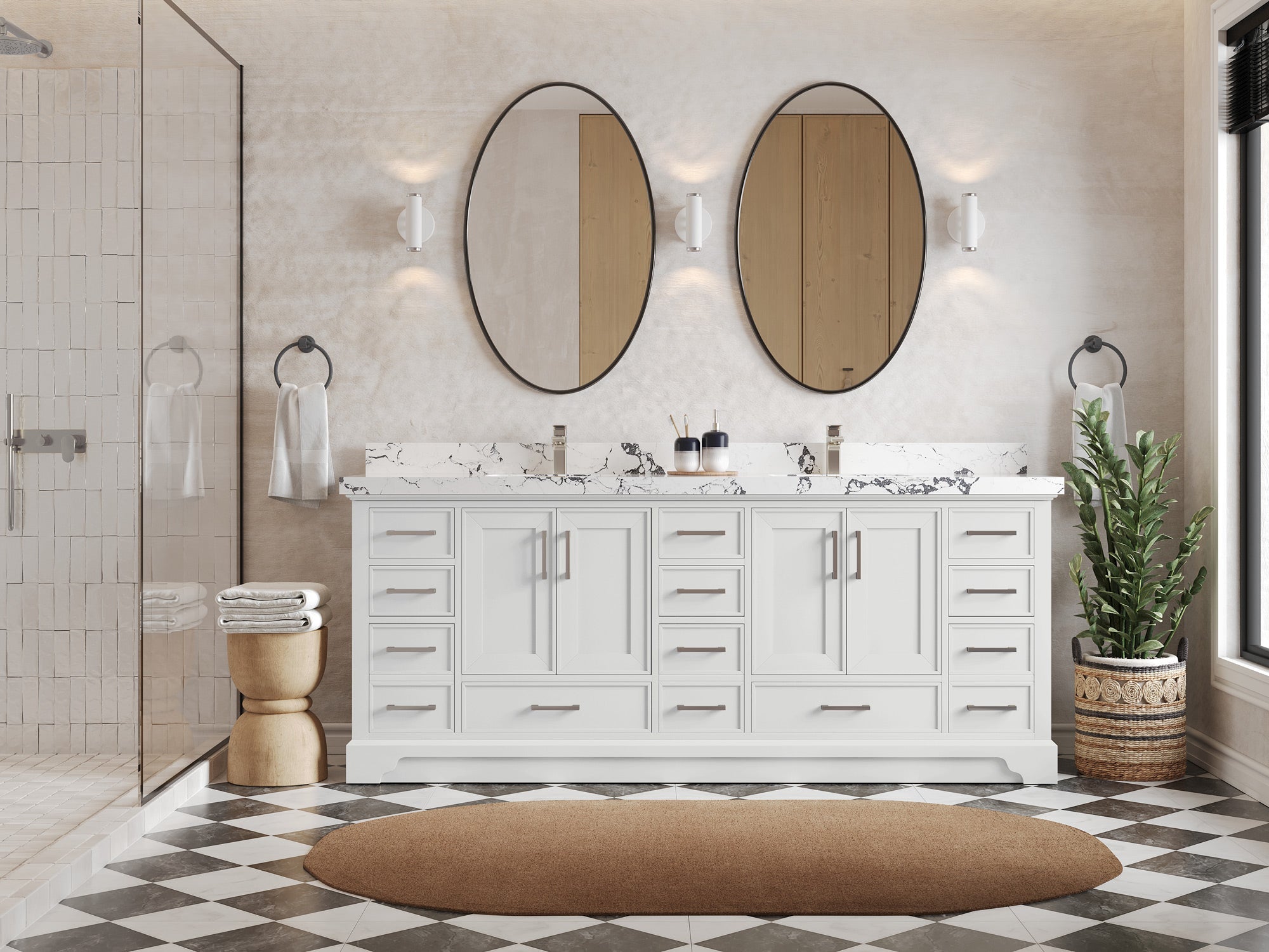 Charlotte 84 in. W x 22 in. D Double Sink Bathroom Vanity - Willow Bath and Vanity