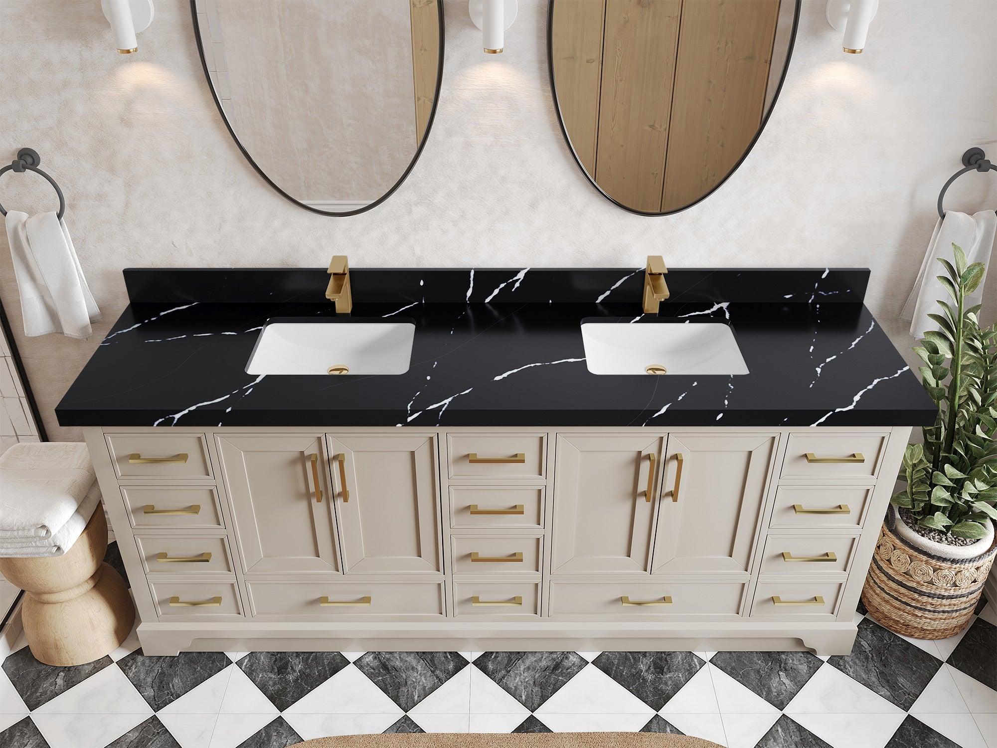 Charlotte 84 in. W x 22 in. D Double Sink Bathroom Vanity - Willow Bath and Vanity