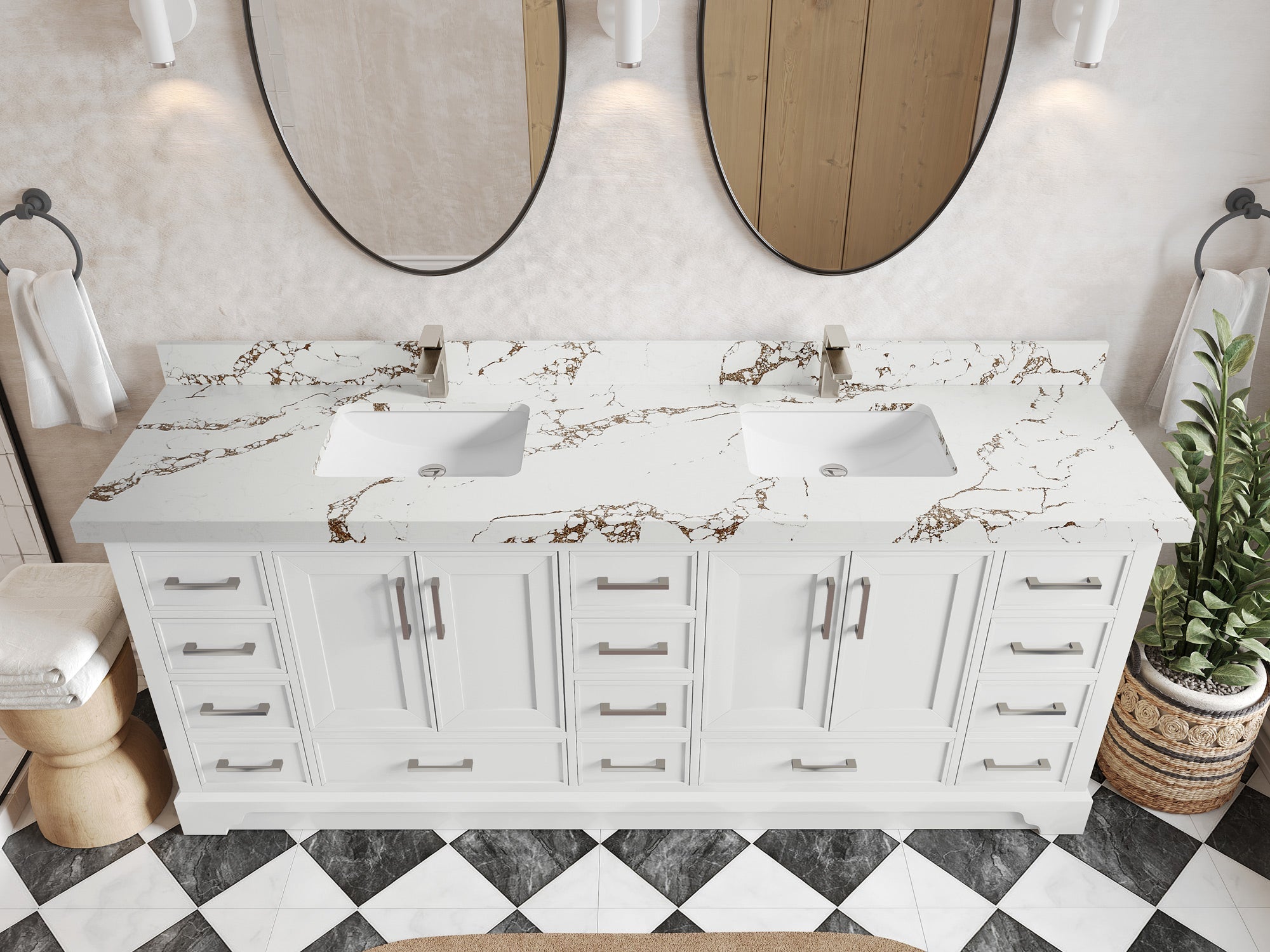 Charlotte 84 in. W x 22 in. D Double Sink Bathroom Vanity - Willow Bath and Vanity